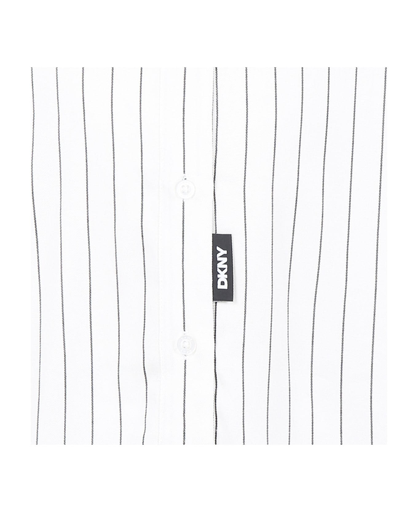 DKNY White Shirt For Girl With Logo - White