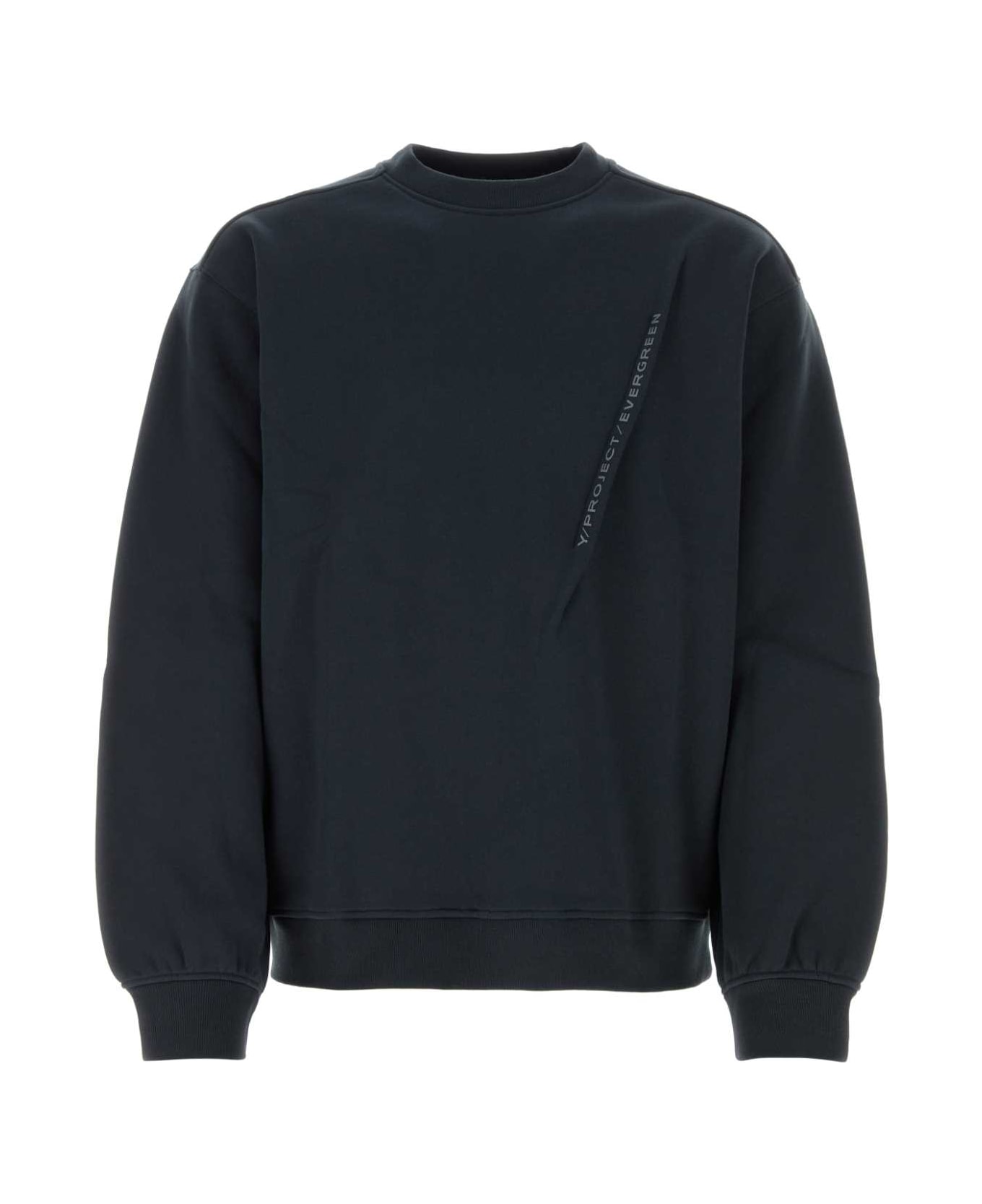 Y/Project Slate Cotton Sweatshirt - EVERGREEN VINTAGE BLACK フリース