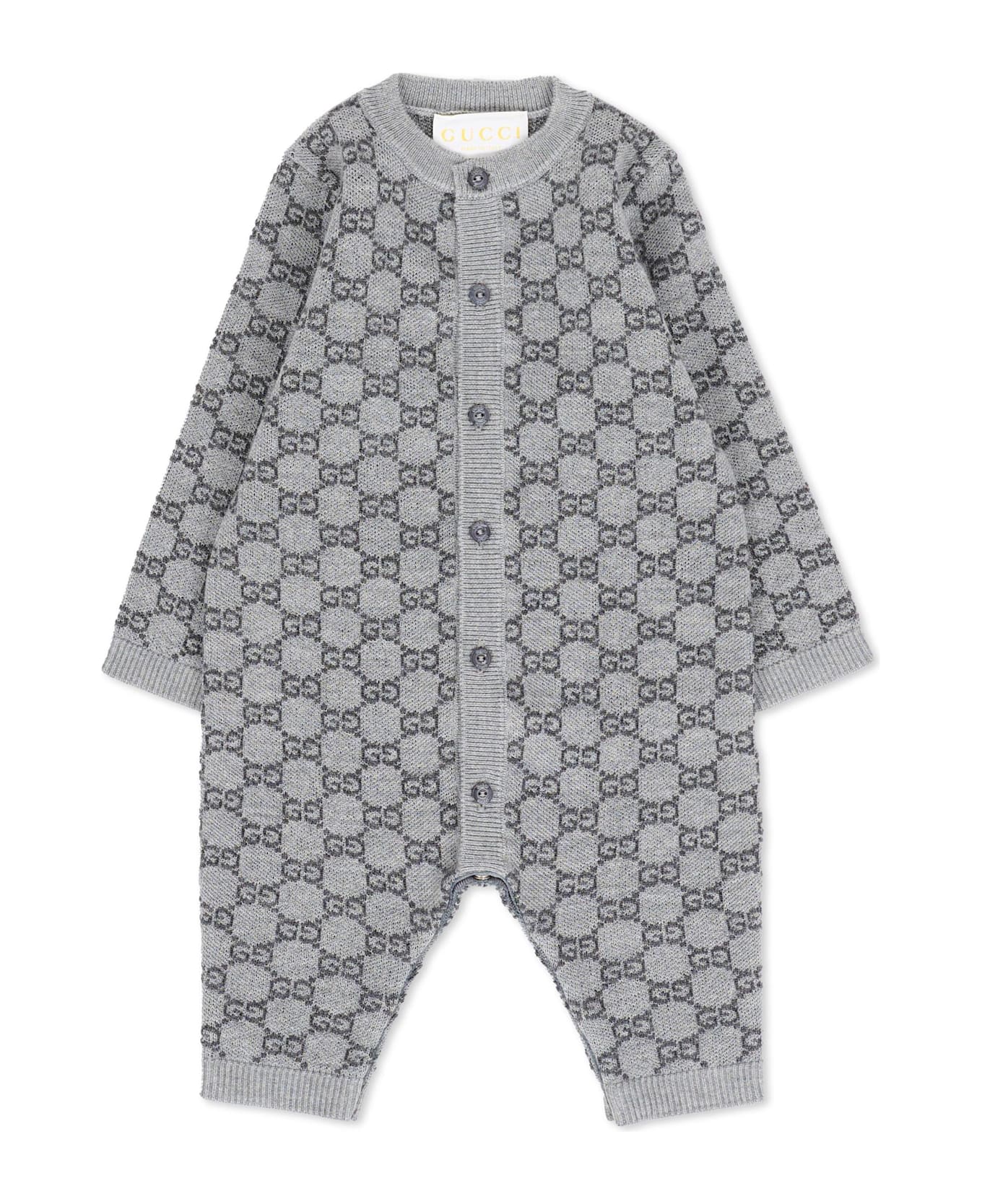 Gucci Grey Babygrow For Babykids With Gg - Grey