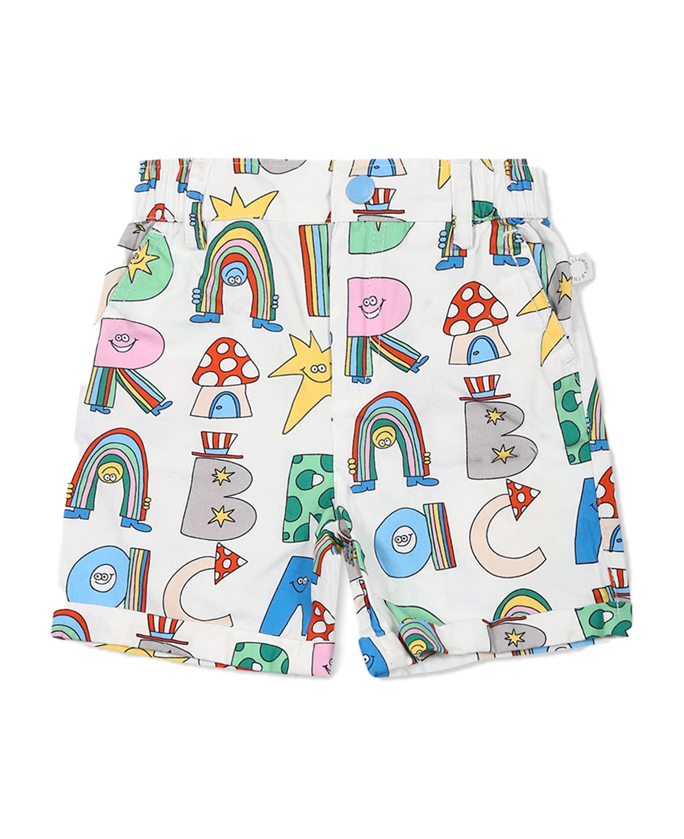 Stella McCartney Kids White Shorts For Baby Boy With Writing - White