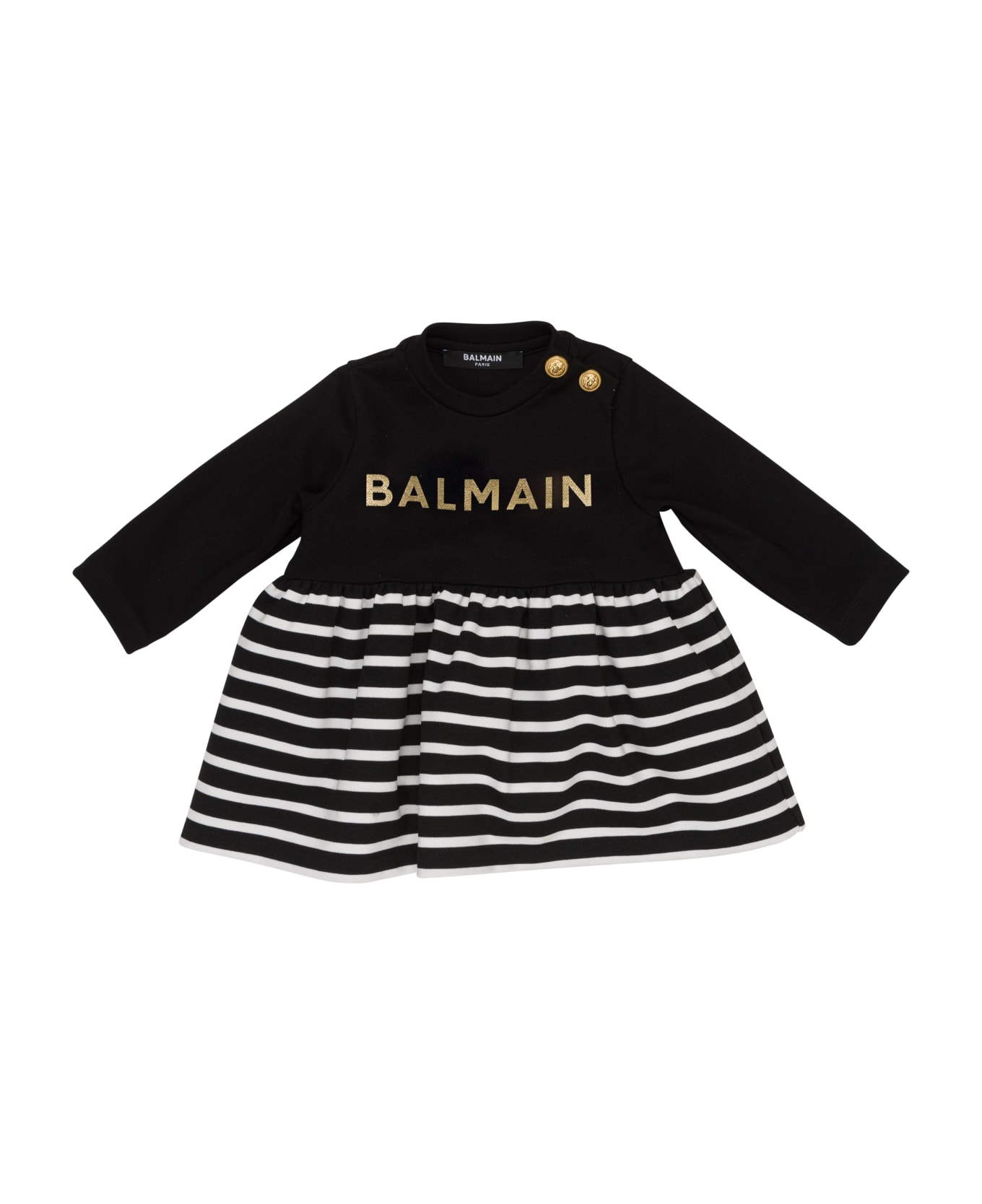 Balmain Dress With Logo - Black ボディスーツ＆セットアップ