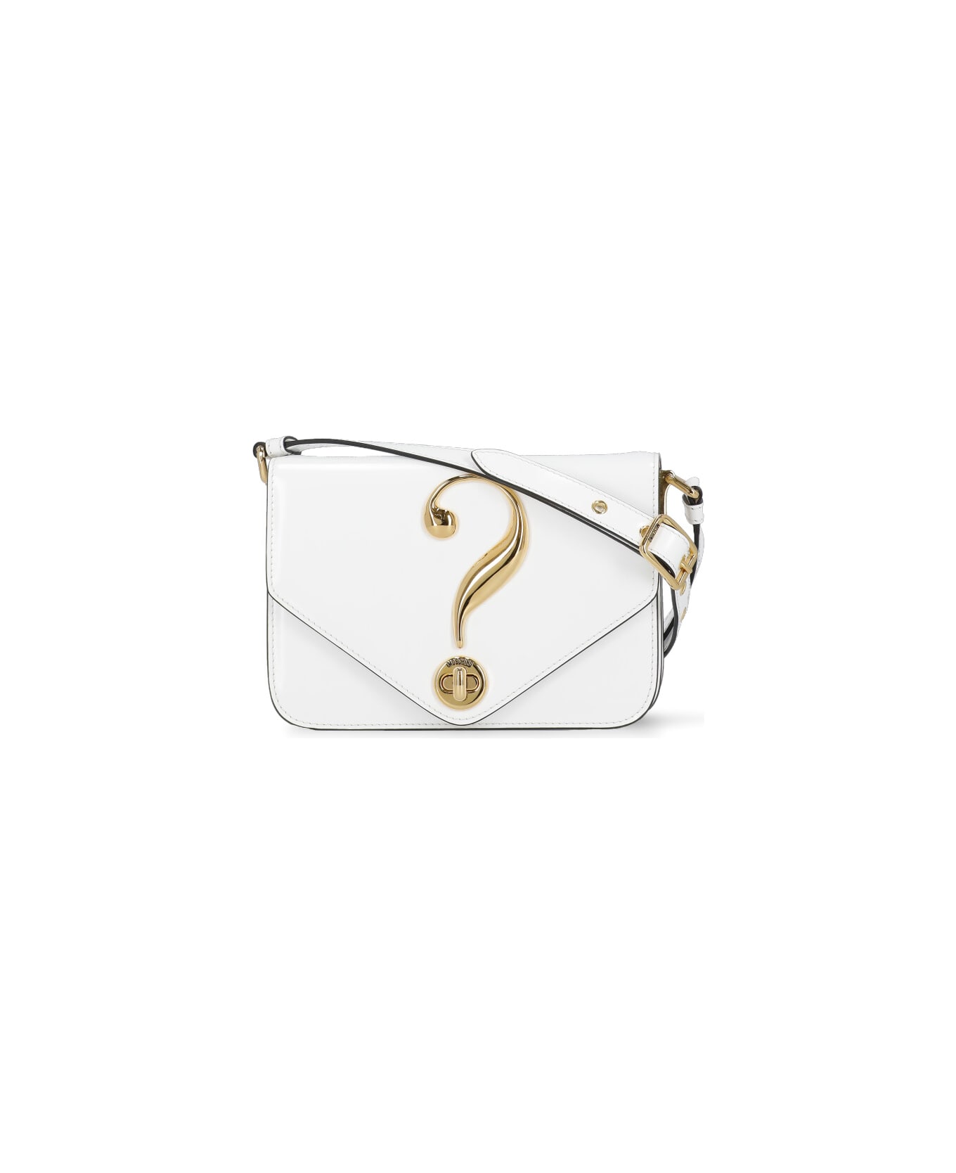 Moschino Leather Shoulder Bag - White