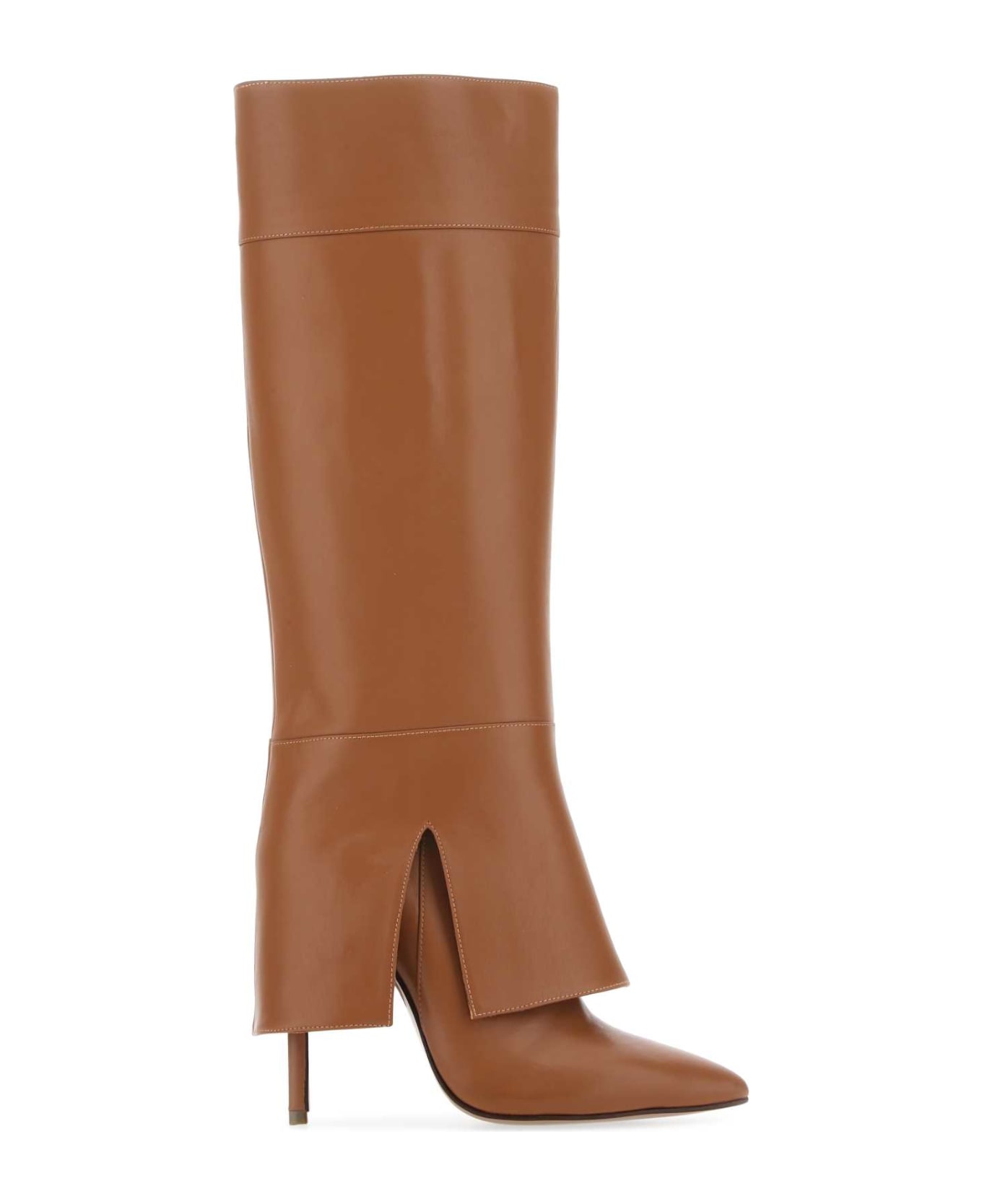 Andrea Wazen Brown Leather Boots - HAZLNUT