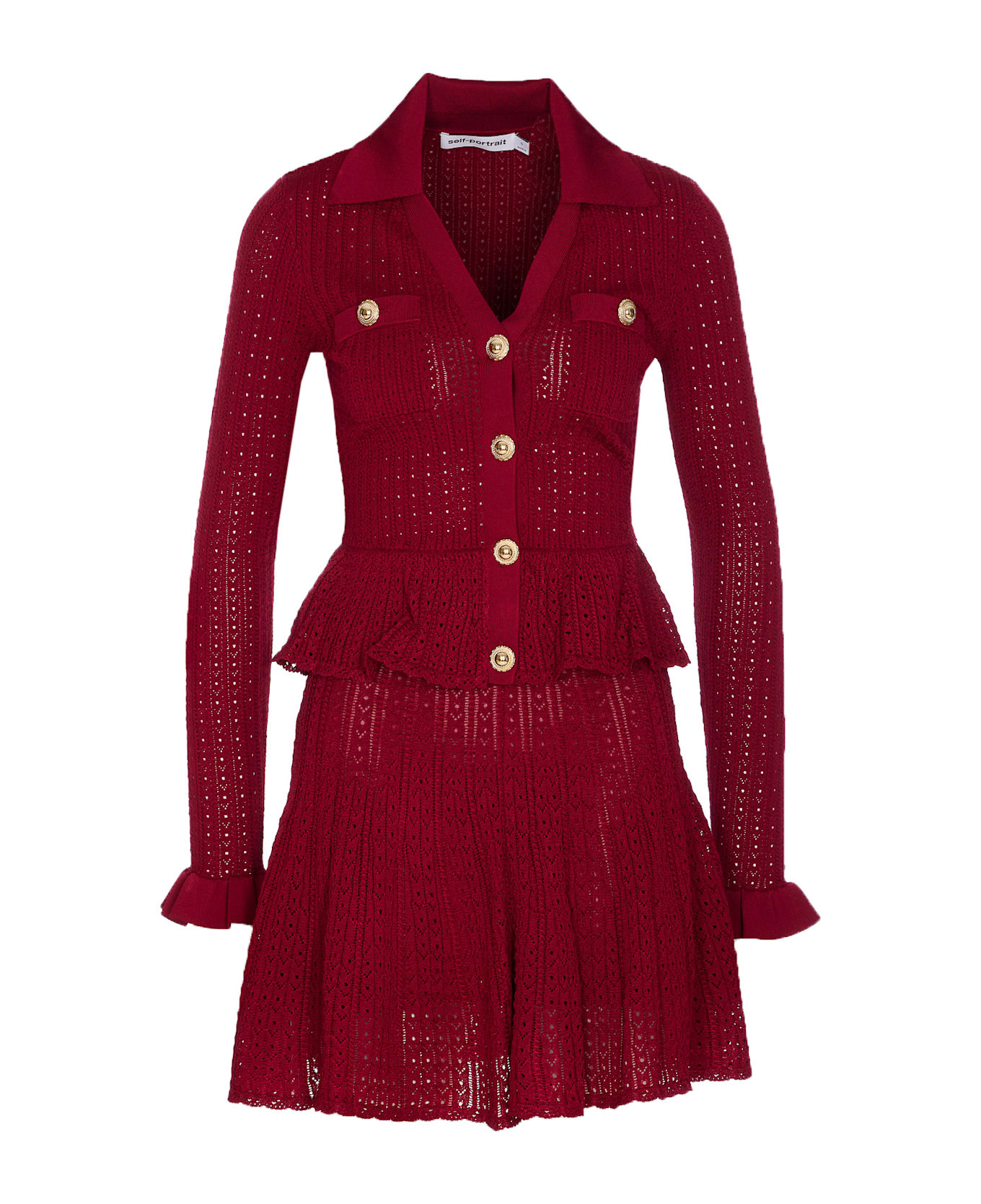 self-portrait Knit Mini Dress - Red