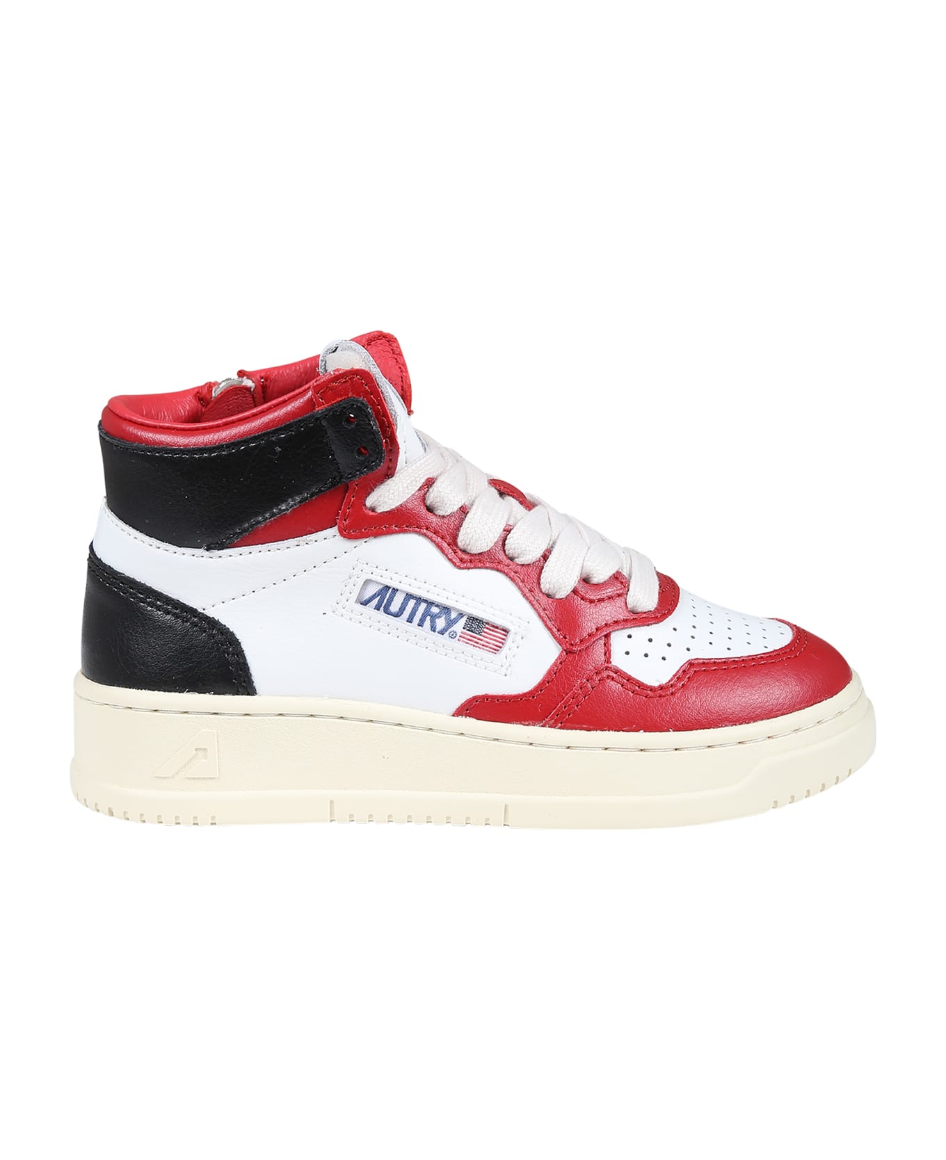 Autry Red Sneakers For Kids With Logo - BLACK/RED