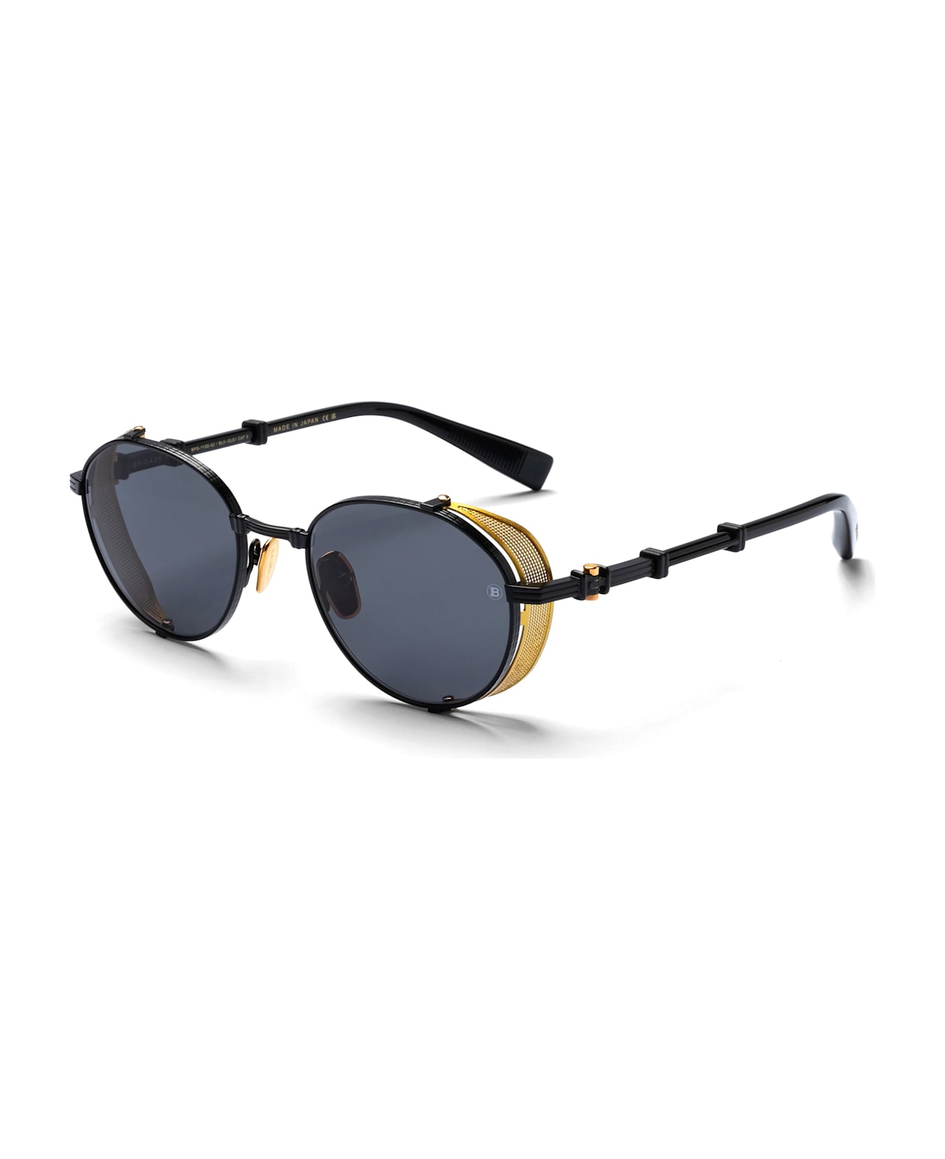 Balmain Brigade-i - Matte Black / 18k Gold Sunglasses - Black/gold サングラス