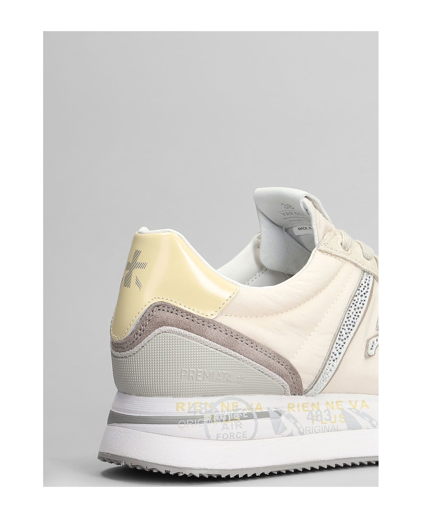 Premiata Conny Sneakers In Beige Suede And Fabric - beige