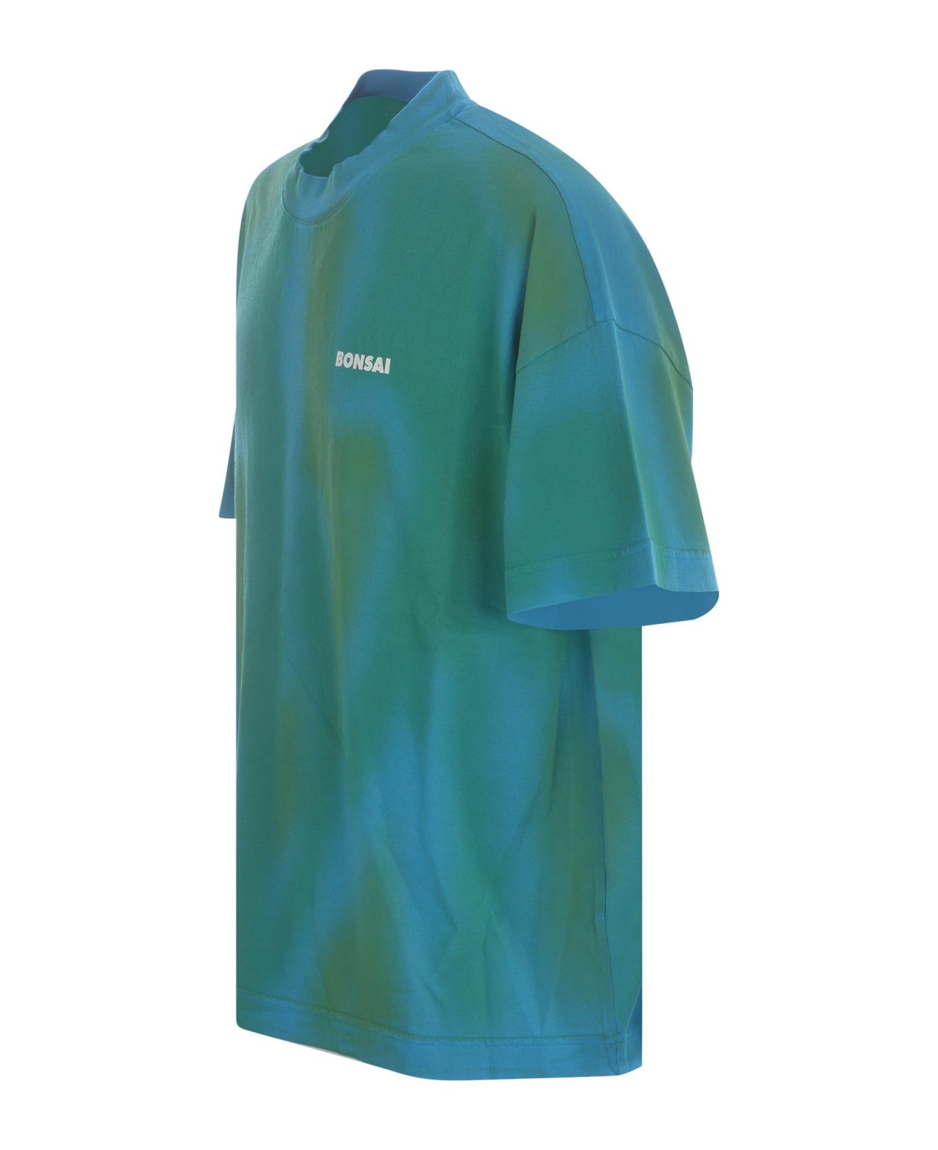 Bonsai T-shirt Bonsai "spray" In Cotton - Azzurro