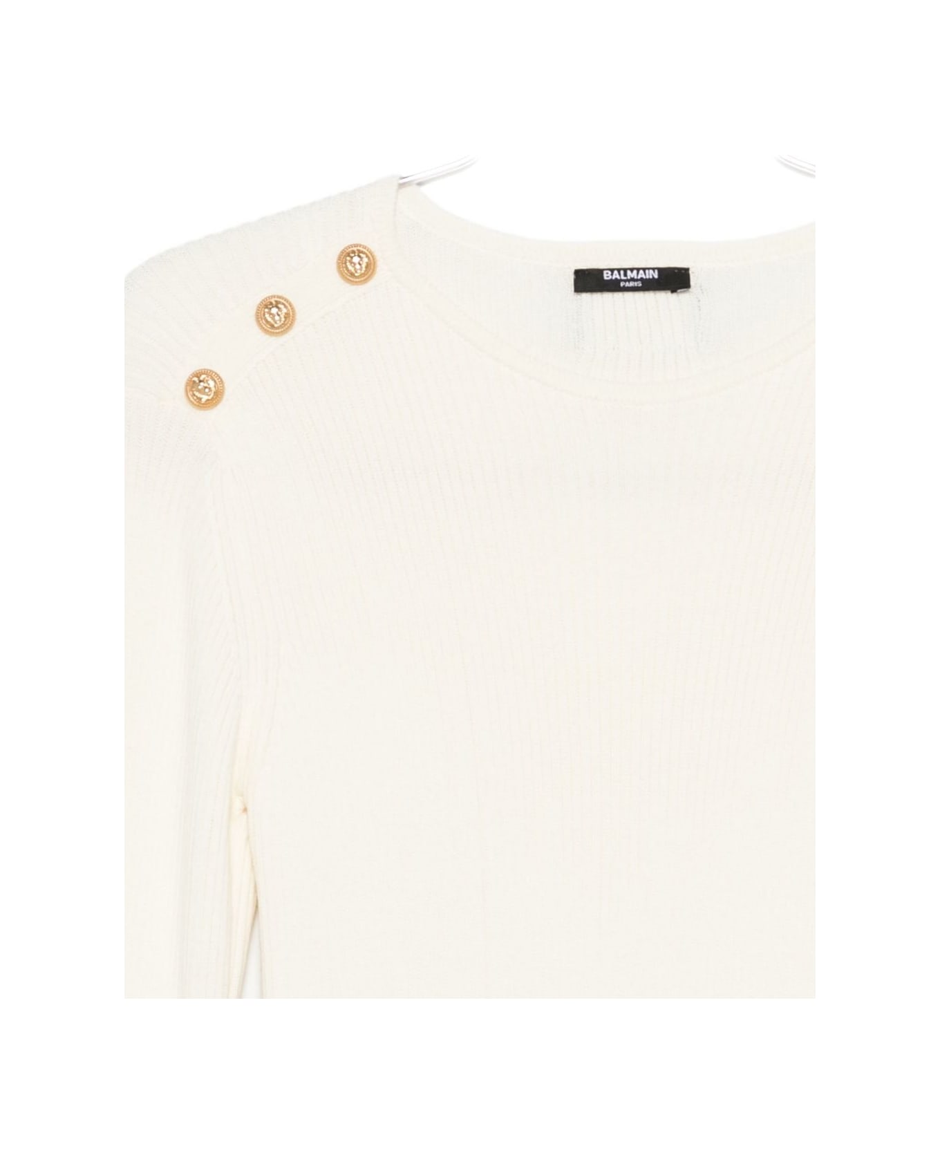Balmain Kids Dress With Bell Sleeves And Buttons - White