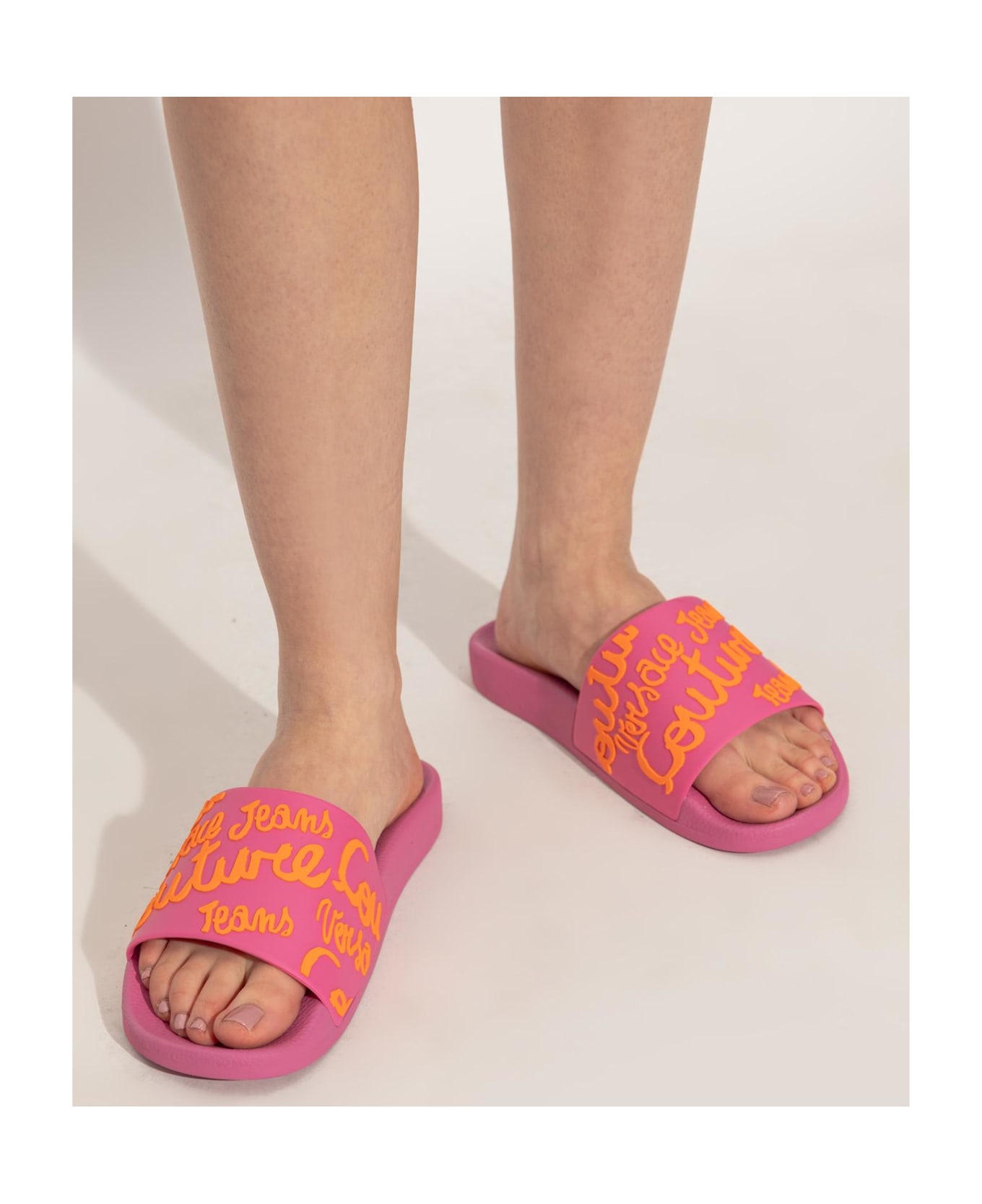 Versace Jeans Couture Rubber Slides - FLAMINGO + TIGER