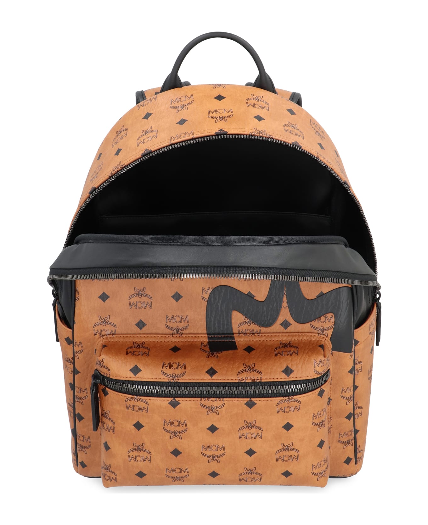 MCM Stark Mega Laurel Medium Visetos Backpack - Saddle Brown