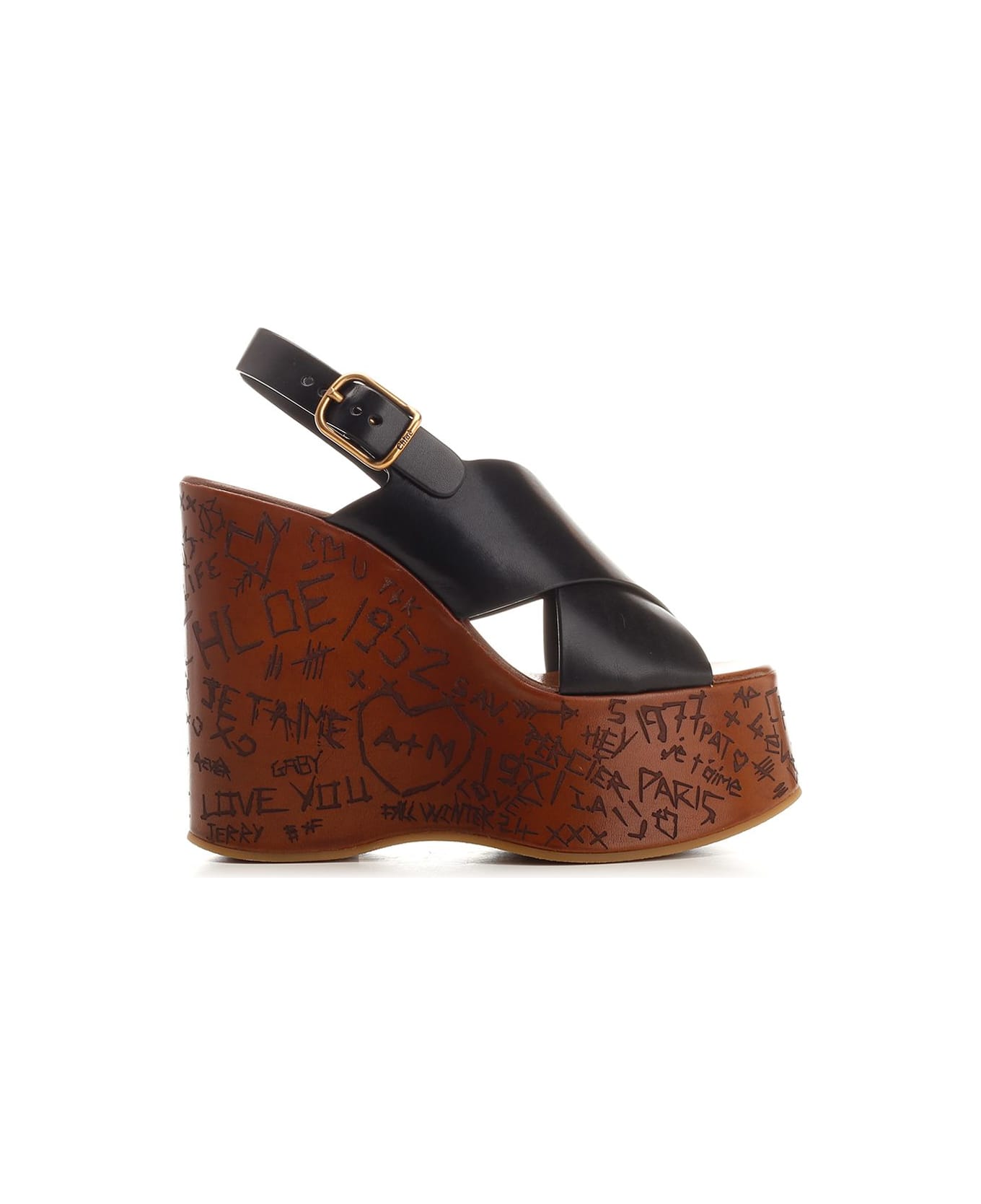 Chloé 'maxime' Wedge Sandal - Black