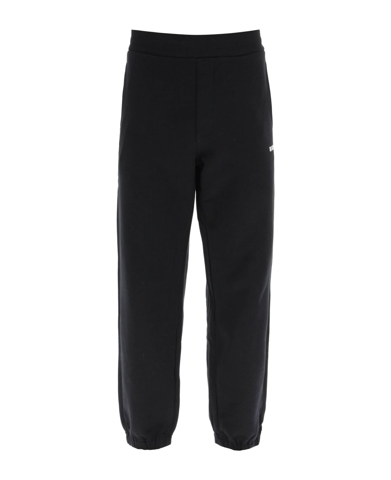 MSGM Jogger Pants With Logo Print Detail - BLACK (Black) ラウンジウェア