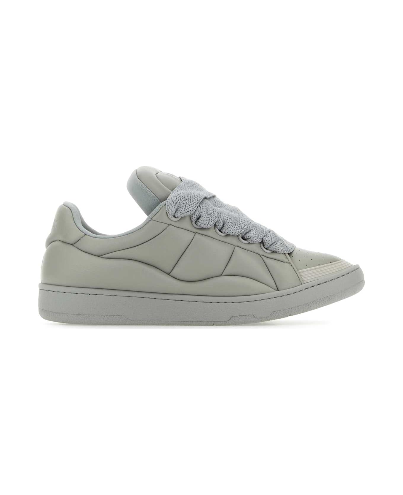 Lanvin Grey Leather Curb Xl Sneakers - PLATREPLATRE