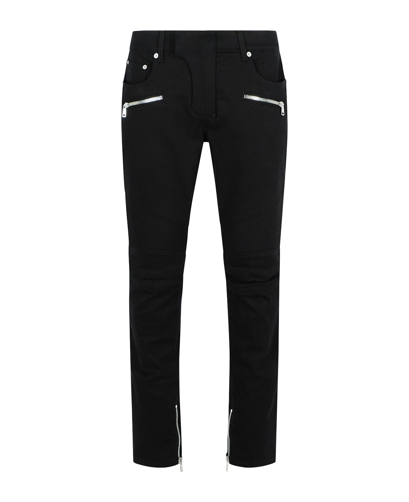 Balmain 
biker
 Black Denim Jeans - Black