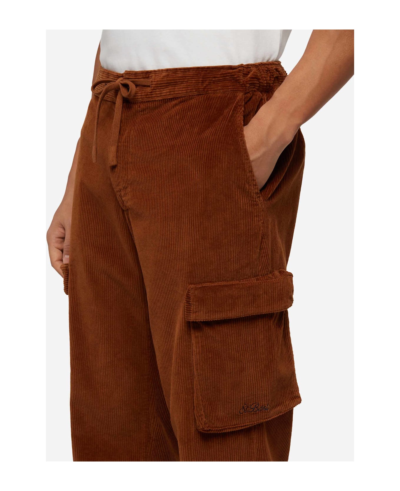 MC2 Saint Barth Camel Corduroy Cargo Pants Goldeck - BROWN