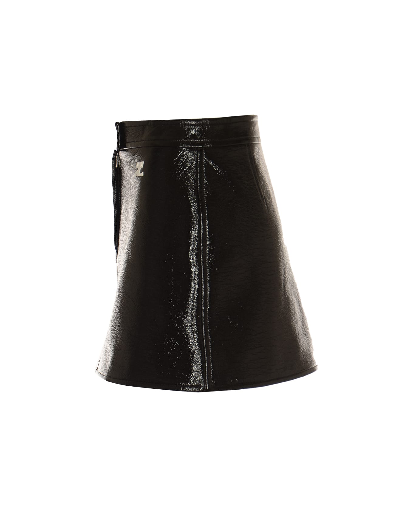 Courrèges Vinyl Mini Skirt - Black スカート