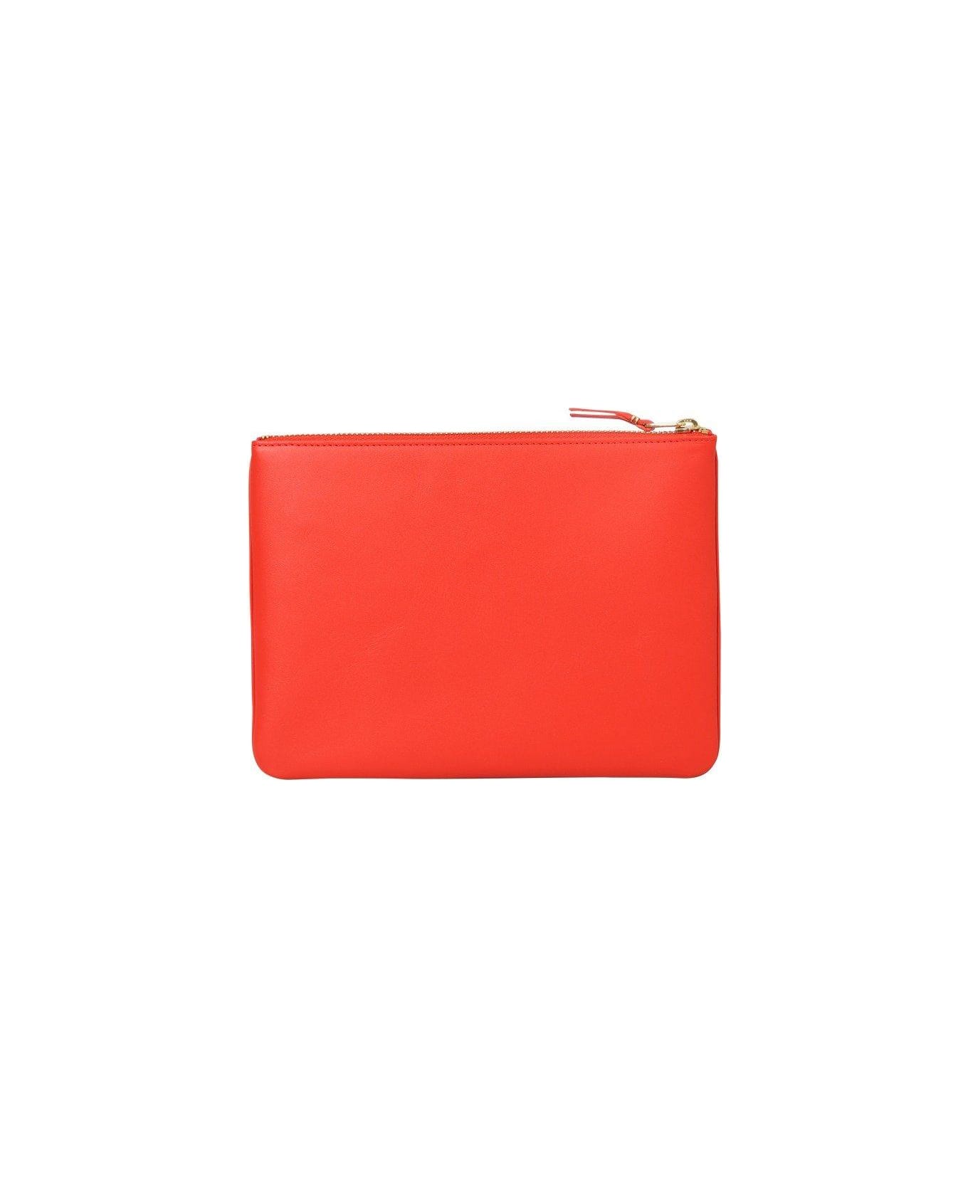 Comme des Garçons Wallet Logo Detailed Classic Wallet - Oran Orange 財布