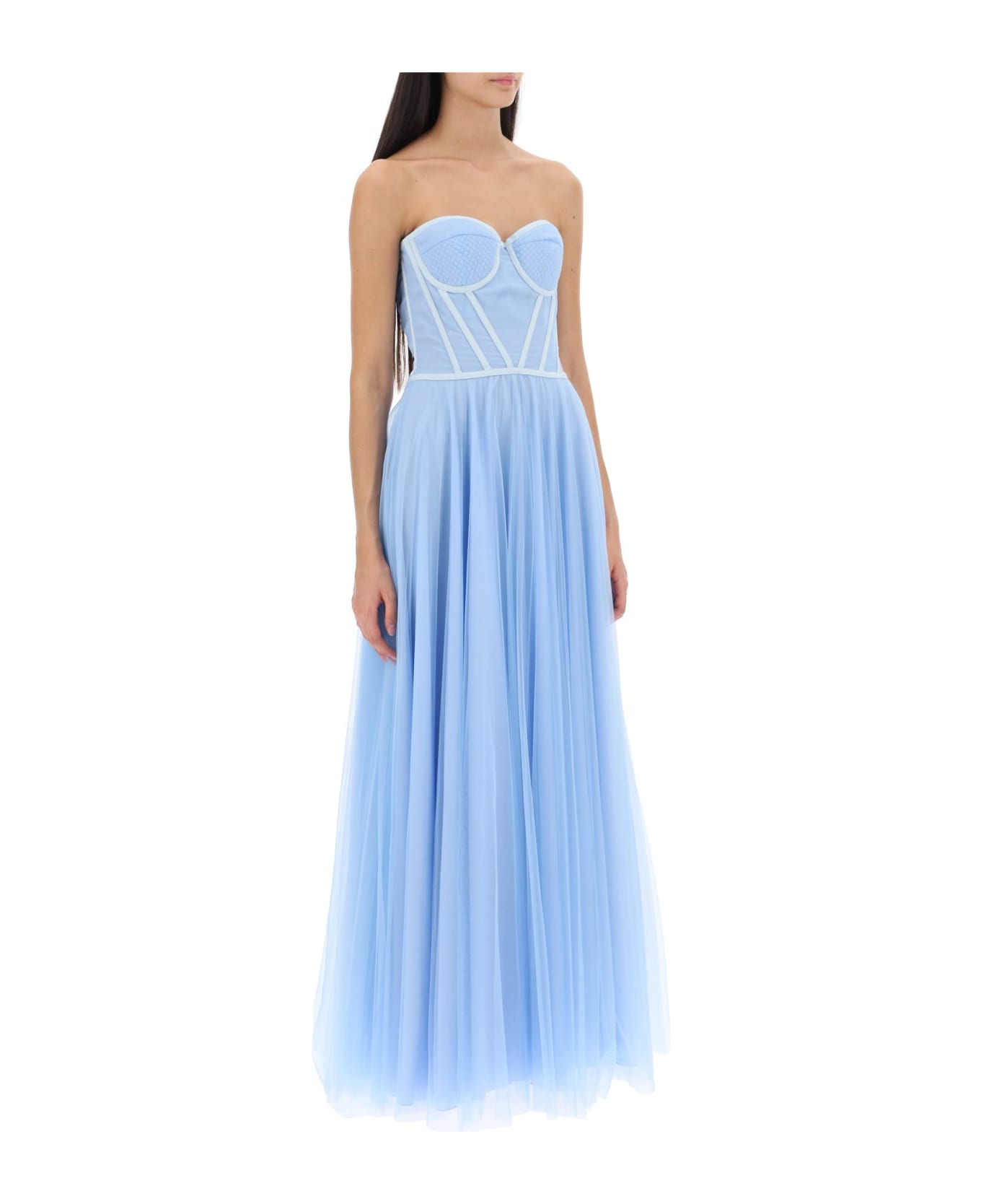 19:13 Dresscode Maxi Tulle Bustier Gown - SKY (Light blue)