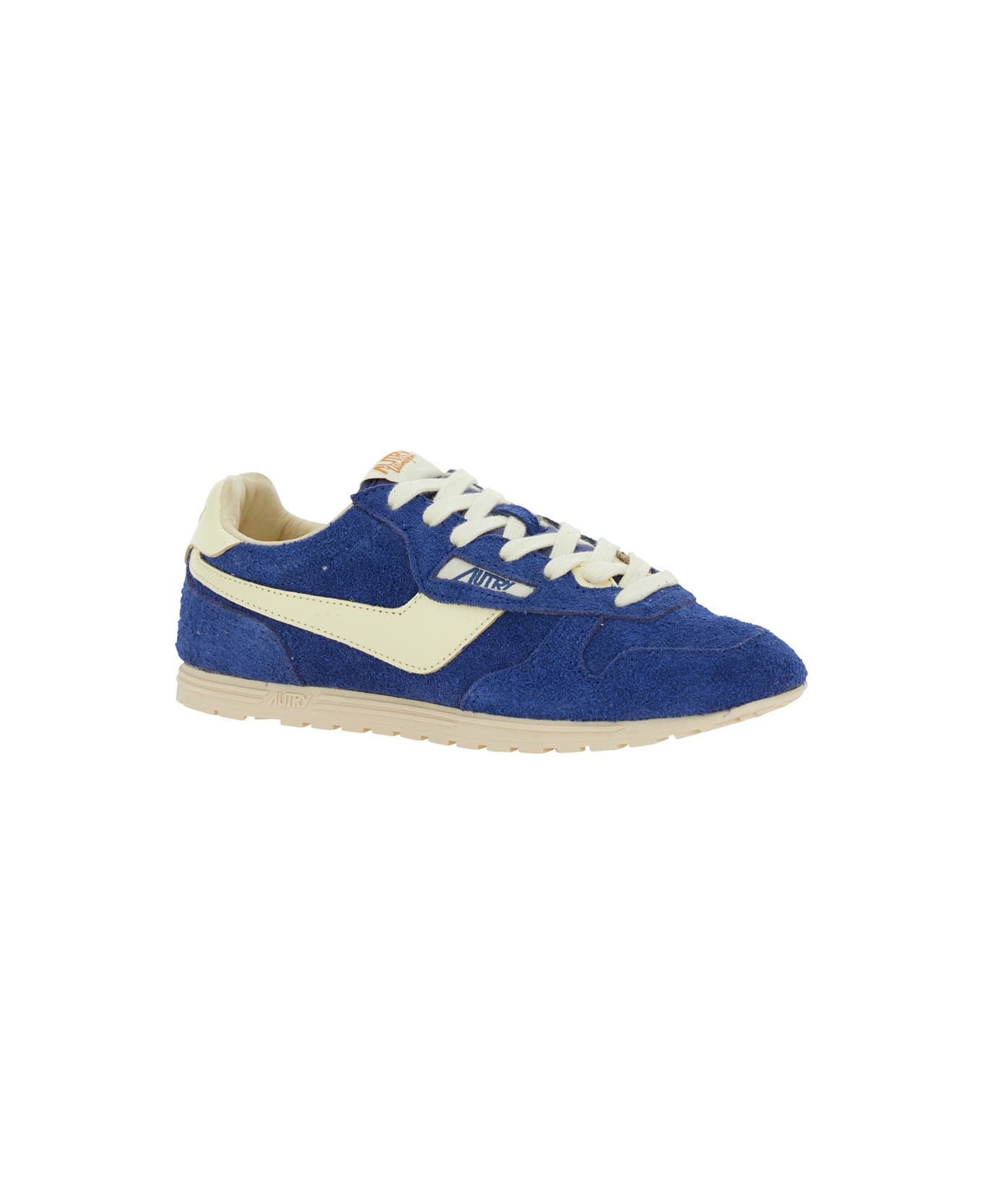 Autry 'windspin Low' Blue Sneaker With Logo On The Side And On The Heel In Suede Woman - Blu