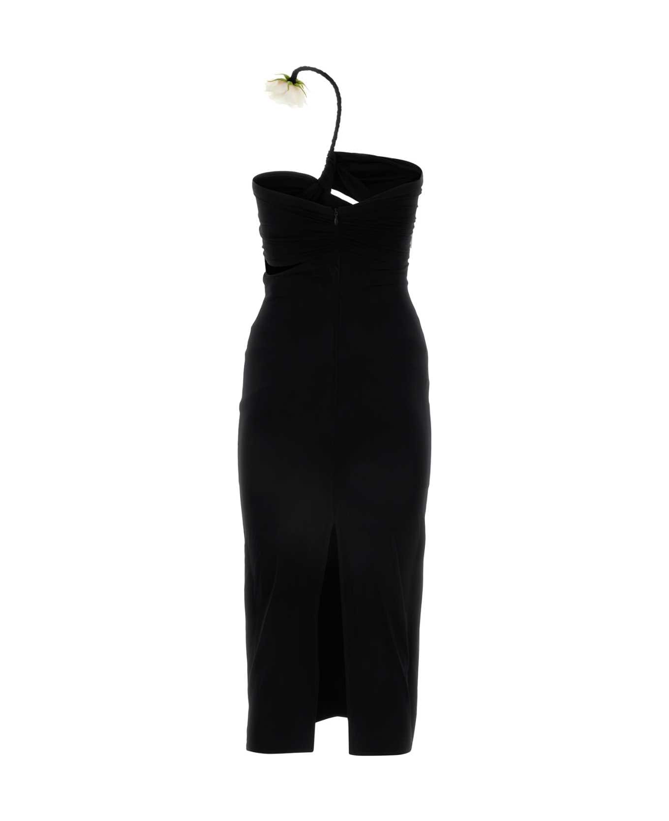 Magda Butrym Black Stretch Nylon Dress - BLACK