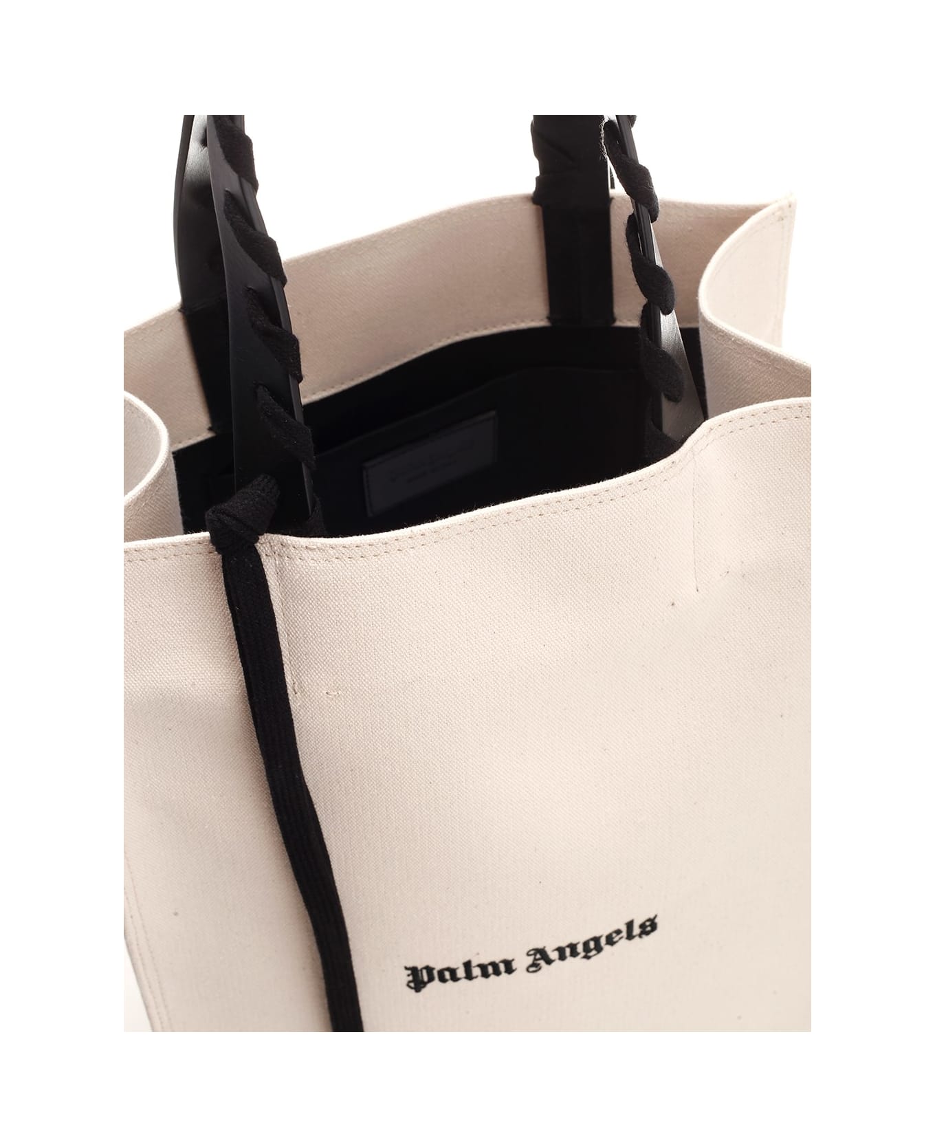 Palm Angels Cotton Canvas Tote Bag - White トートバッグ