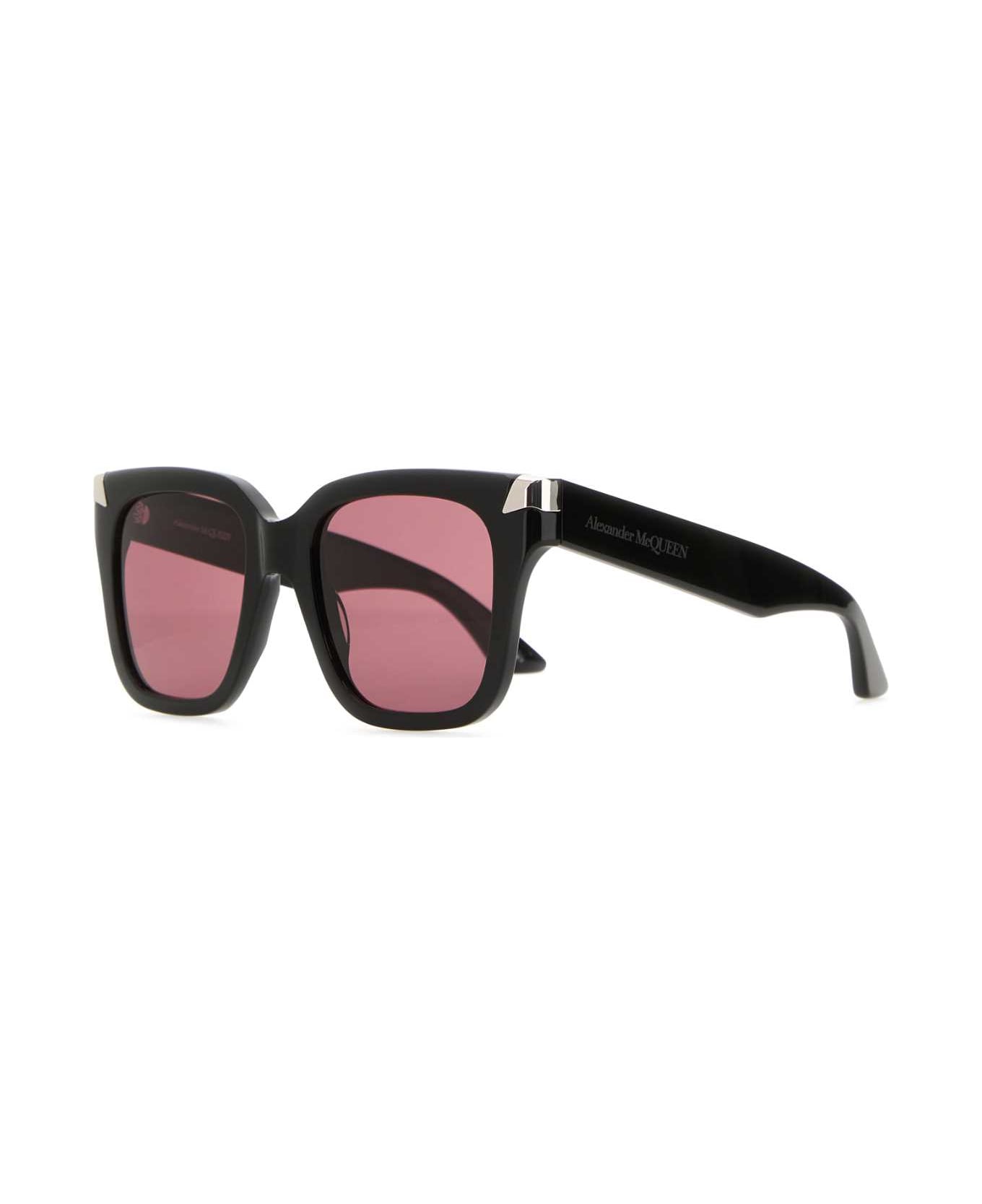 Alexander McQueen Black Acetate Punk Rivet Sunglasses - BLACKBLACKVIOLET サングラス