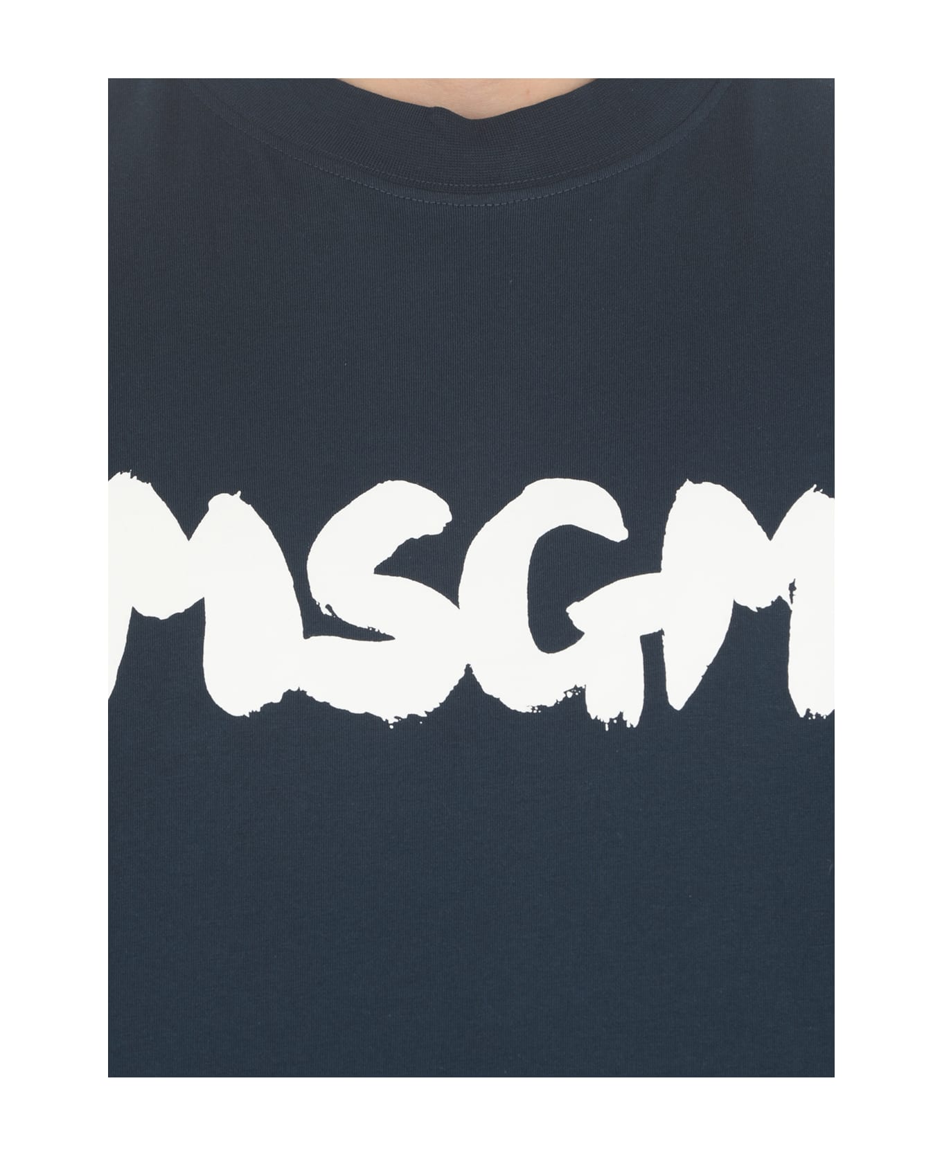 MSGM T-shirt With Logo - Blue シャツ