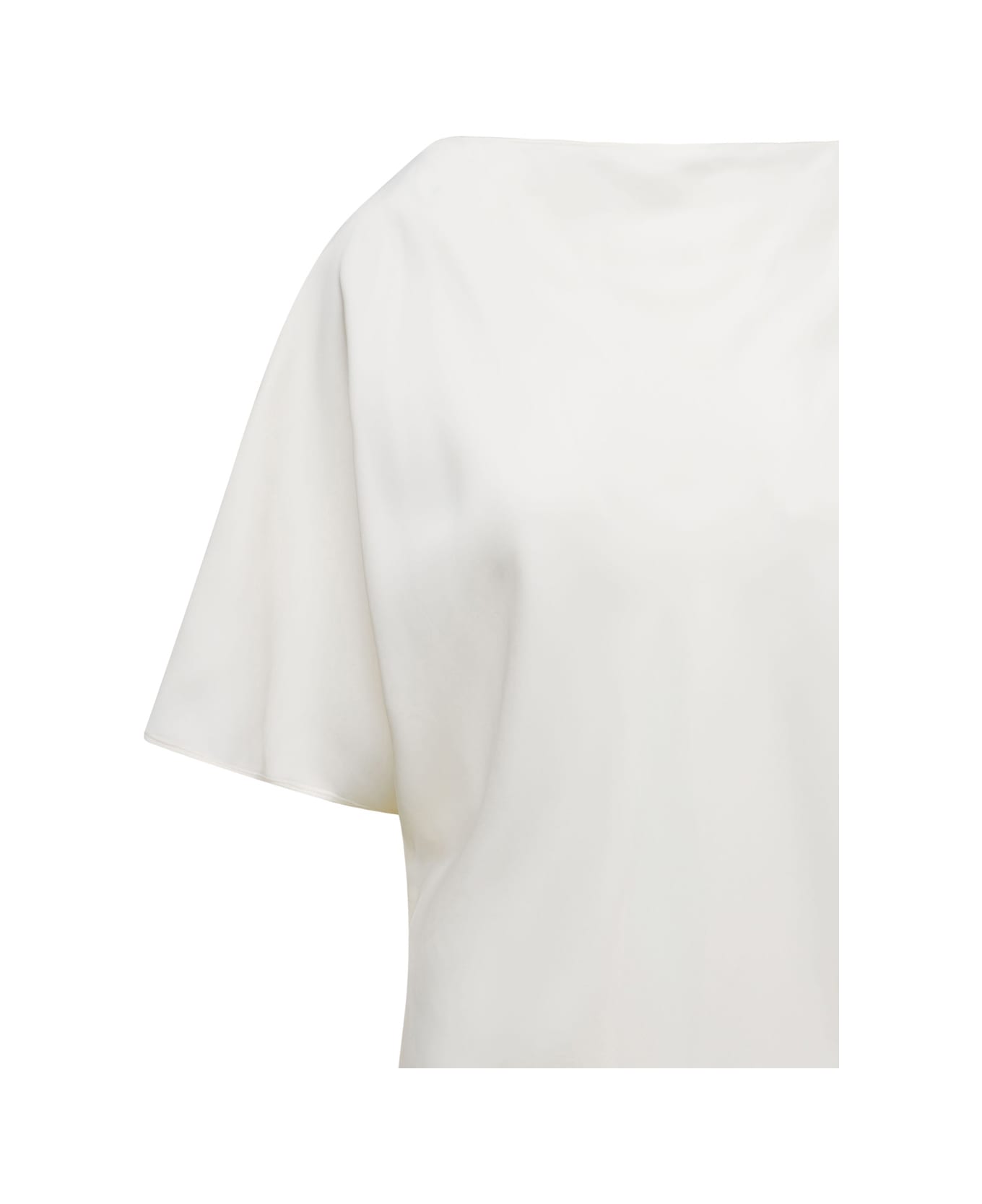 Róhe White Shirt With Boat Neckline In Viscose Woman - White