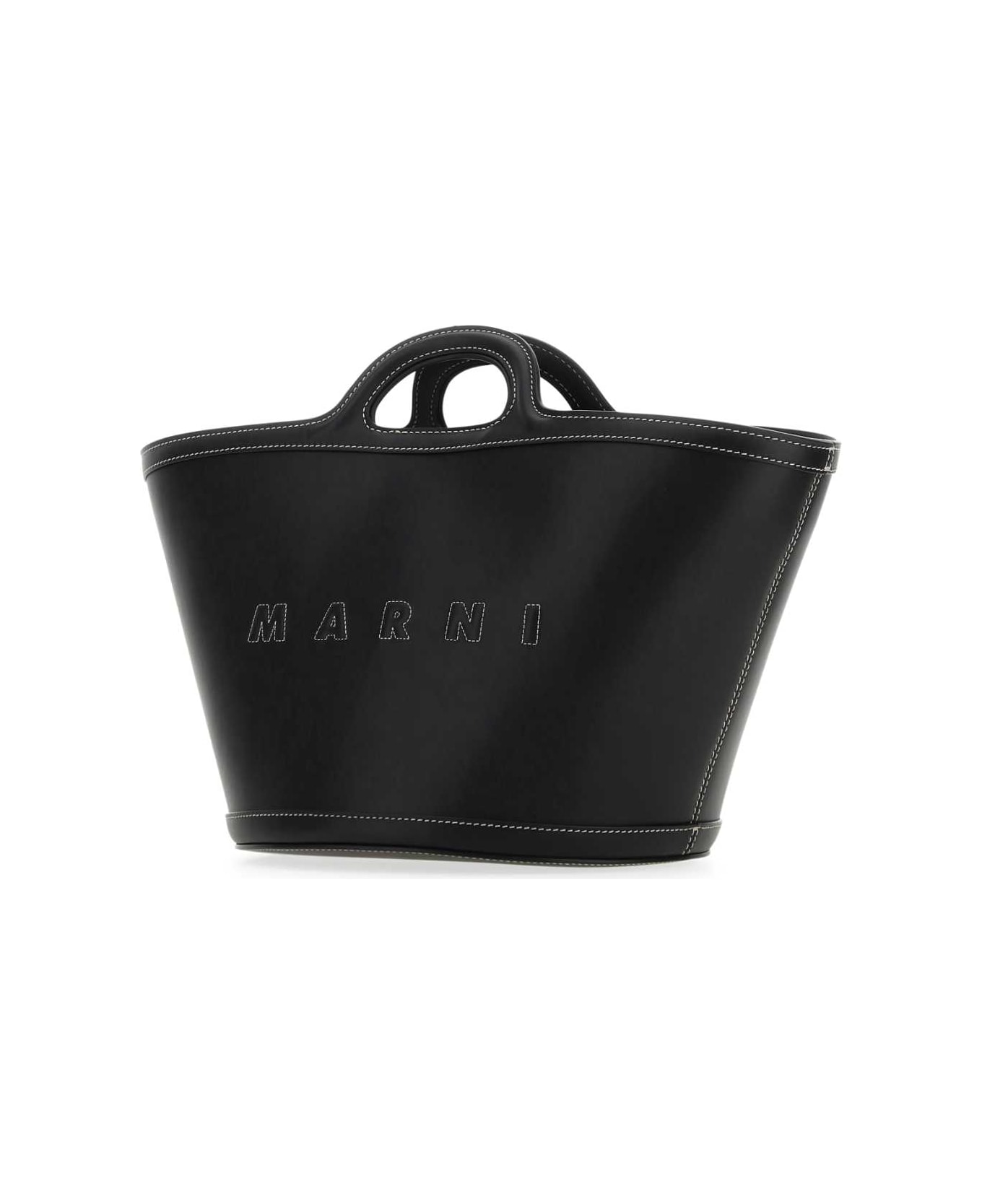 Marni Black Leather Small Tropicalia Handbag - 00N99