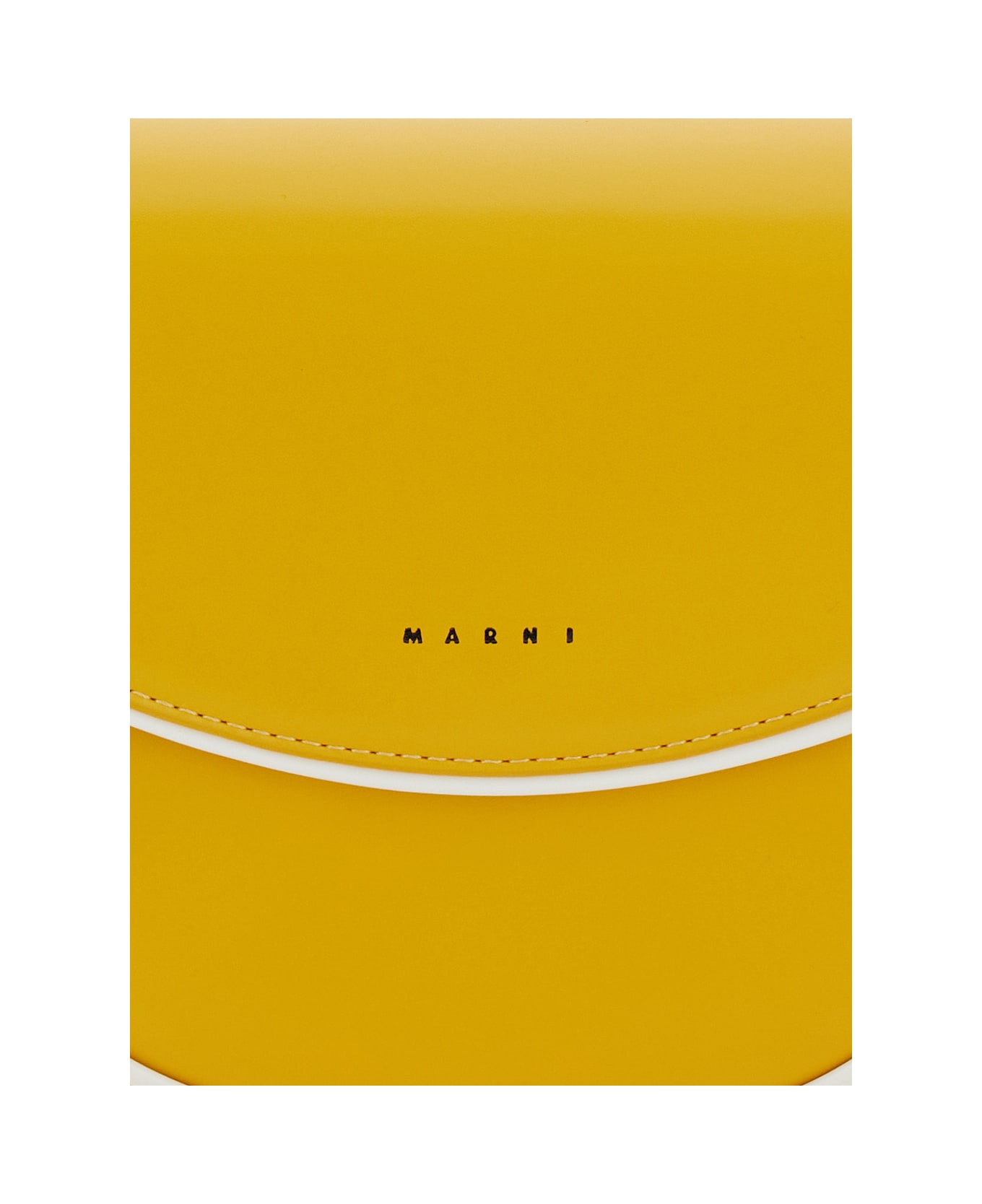 Marni 'smile Bag' Yellow Shoulder Bag With Engraved Logo On The Front In Eco-leather Girl - Yellow