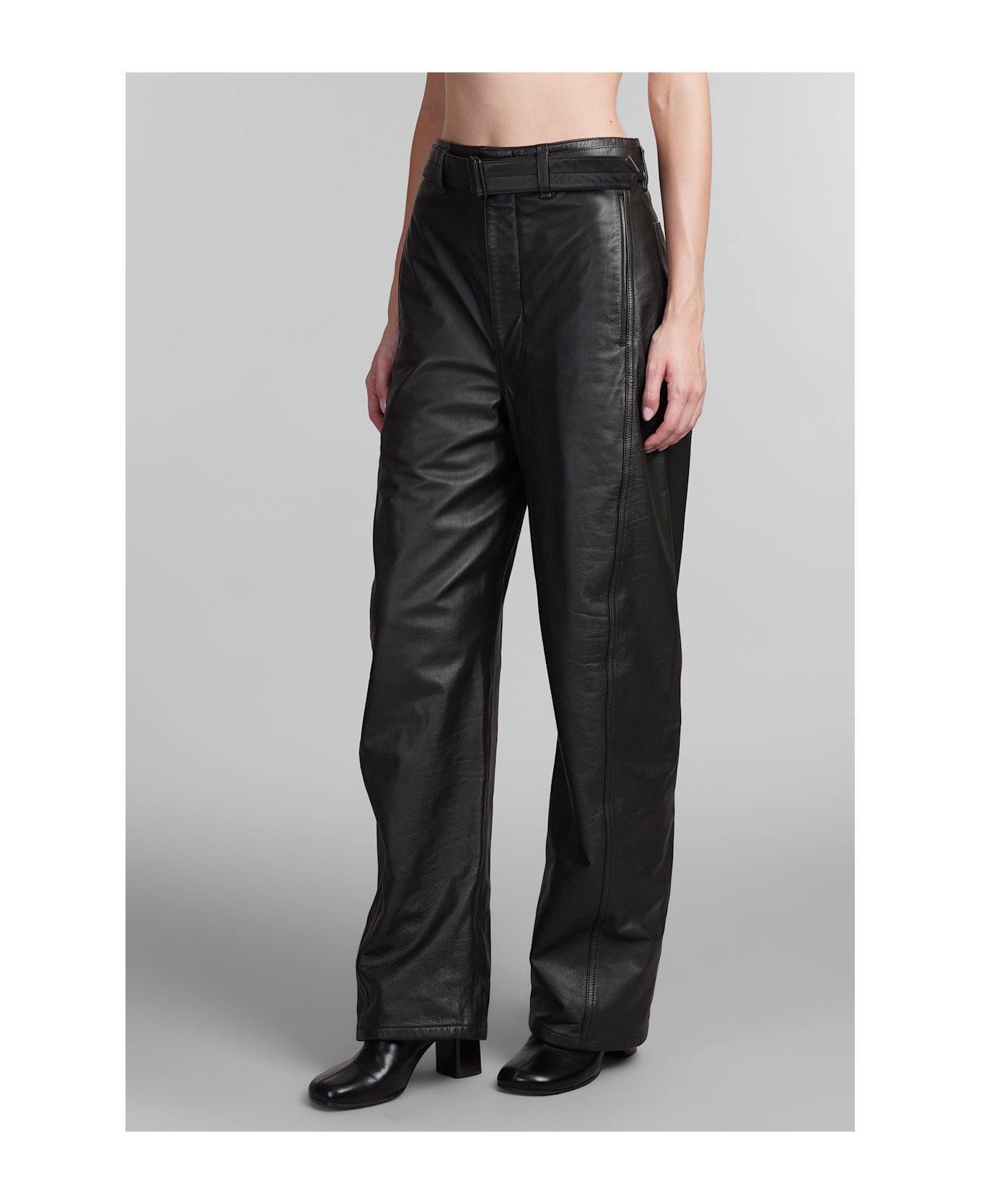 Lemaire Pants In Brown Leather - brown