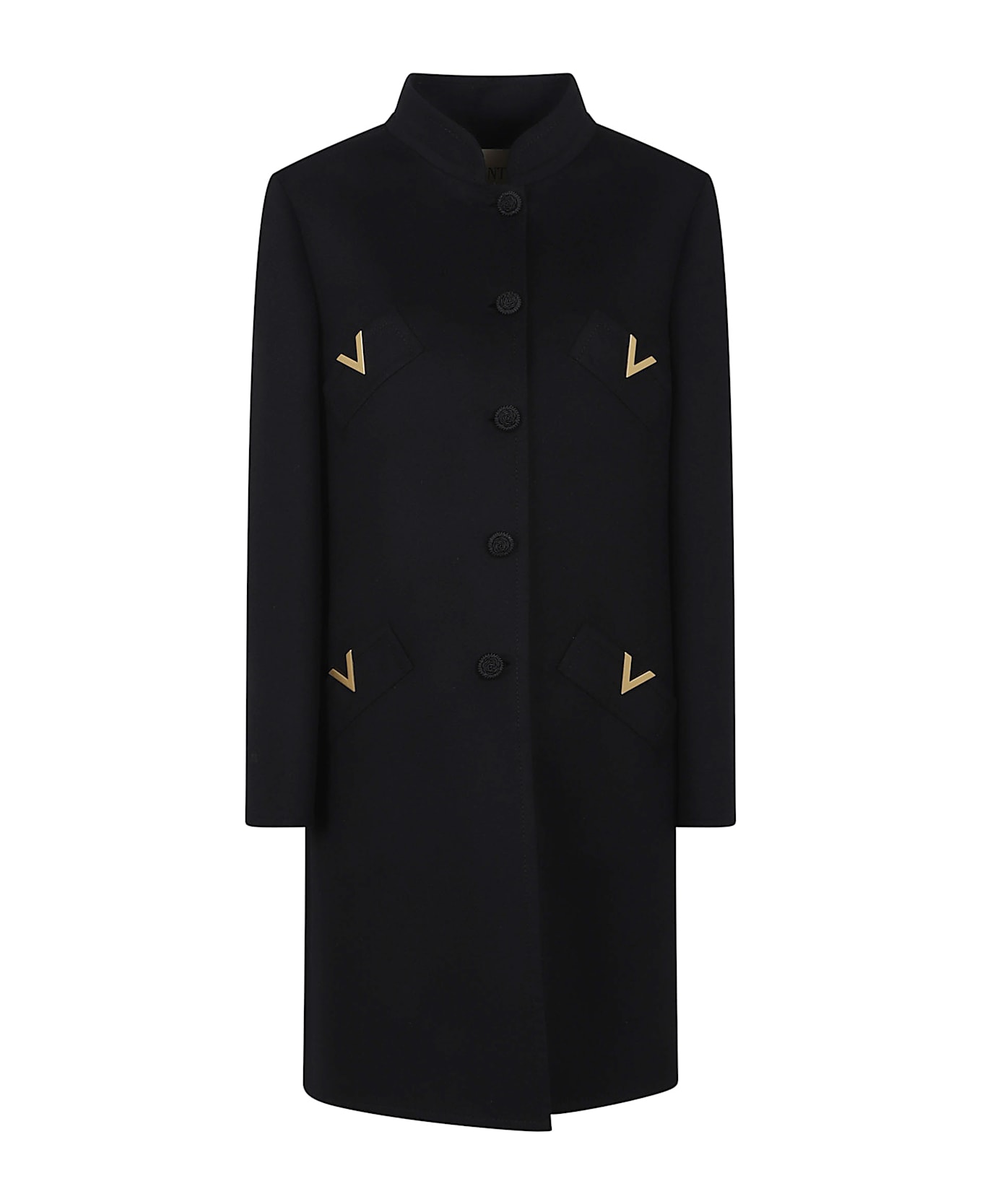 Valentino Garavani Cappotto Cn V Metallo | Solid | Compact Drap - No Nero