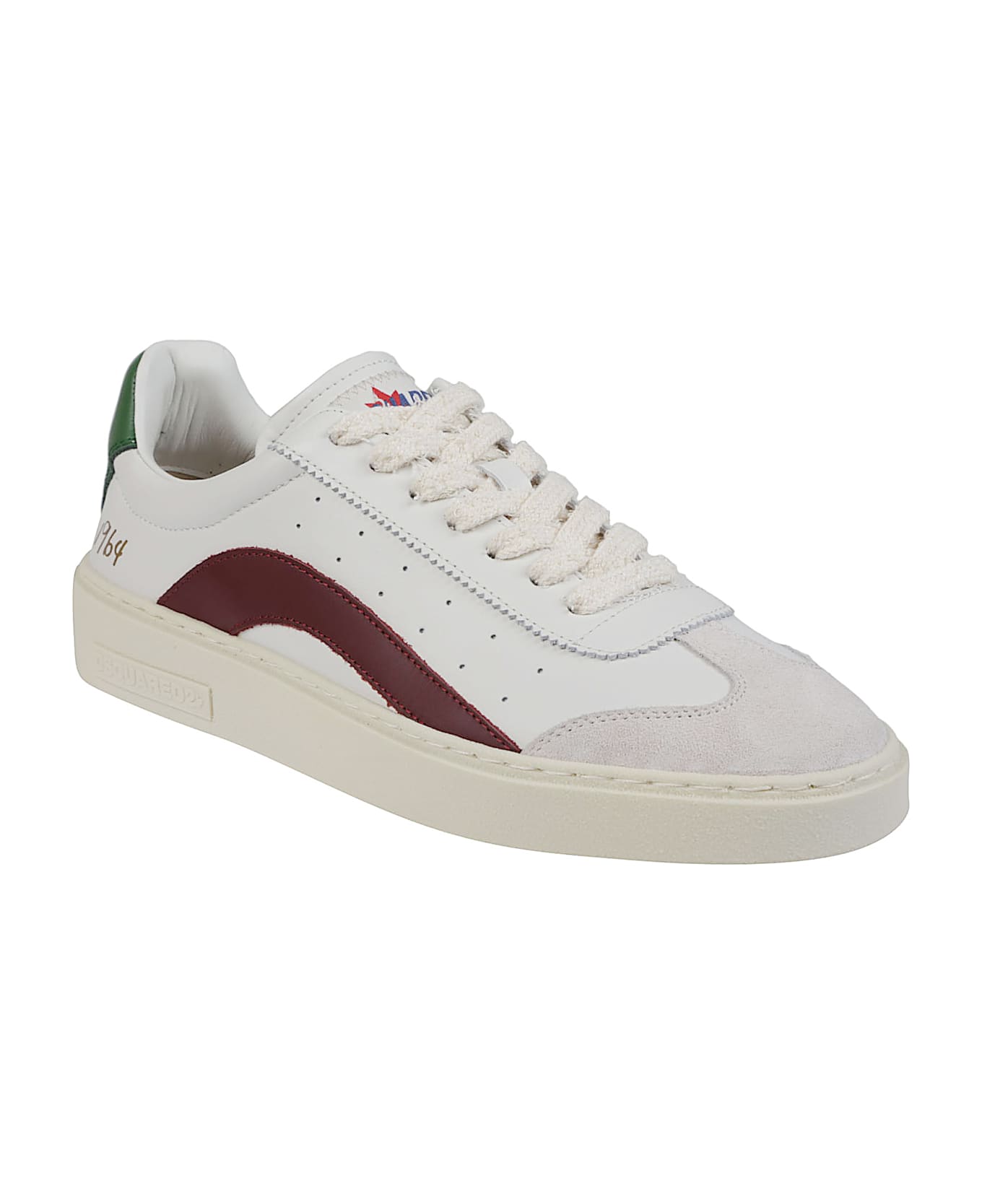 Dsquared2 Rider Lace-up Low Top Sneakers - Crema/vino/smeraldo