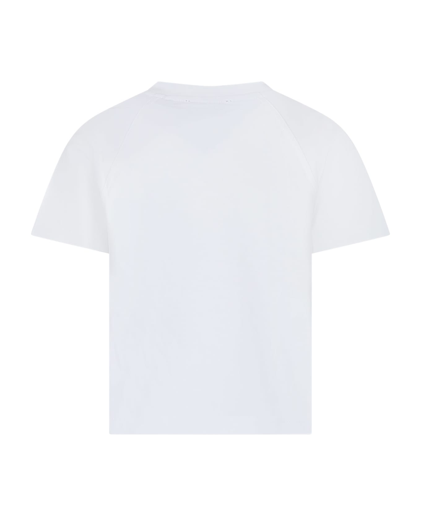 Burberry White T-shirt For Boy With Print And Equestrian Knight - White Tシャツ＆ポロシャツ