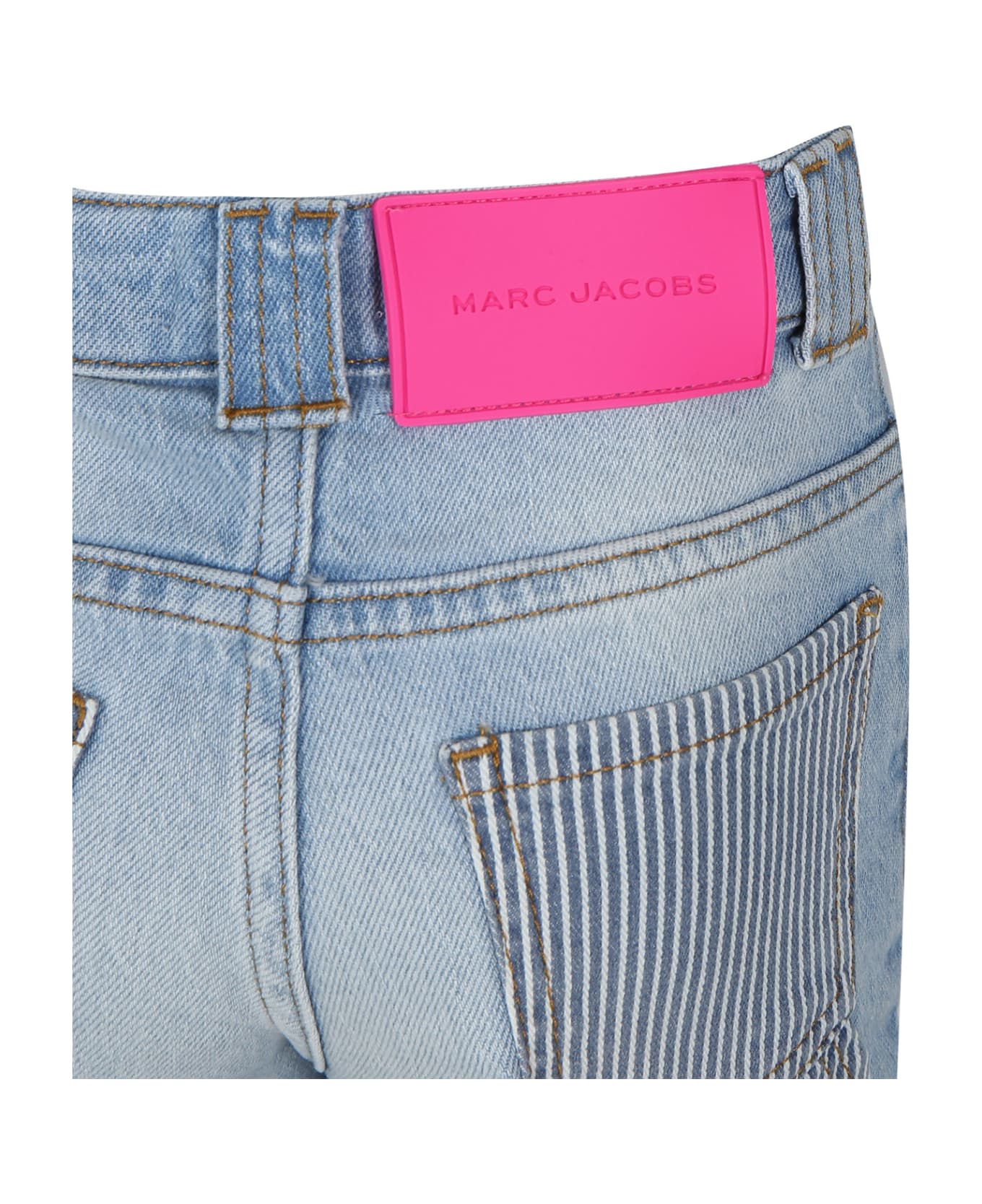 Marc Jacobs Blue Jeans For Girl With Logo - Denim