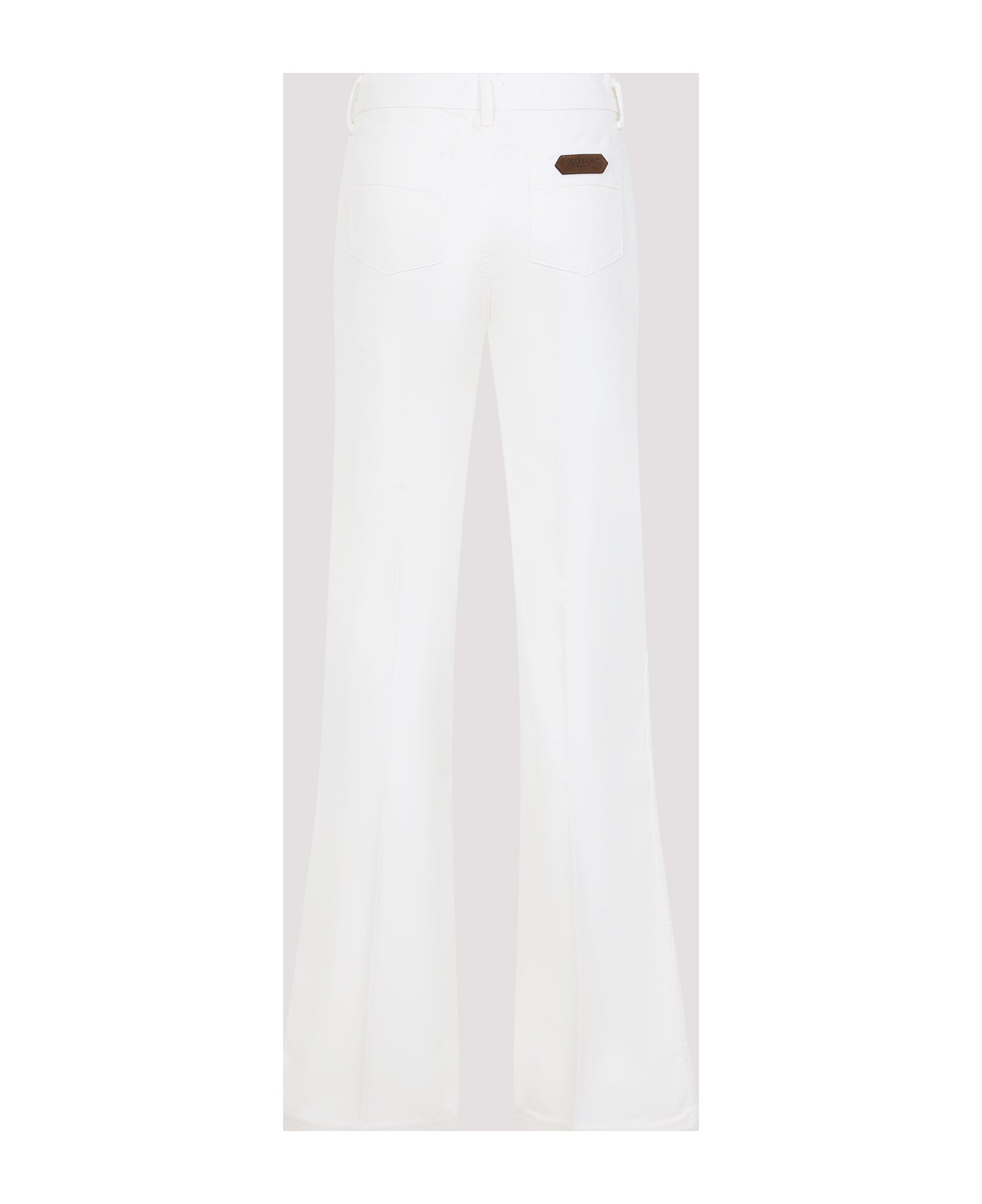 Tom Ford Moleskin Wide Flare Pants - Off White