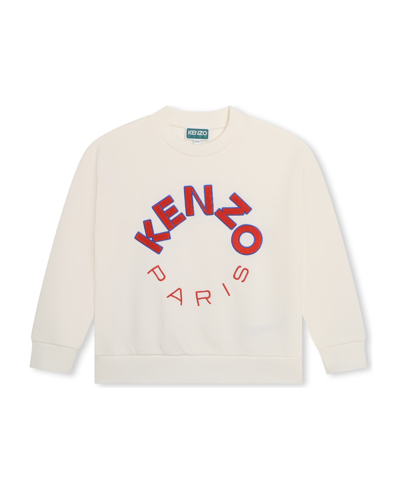 Kenzo Kids Felpa Con Ricamo - Cream ニットウェア＆スウェットシャツ