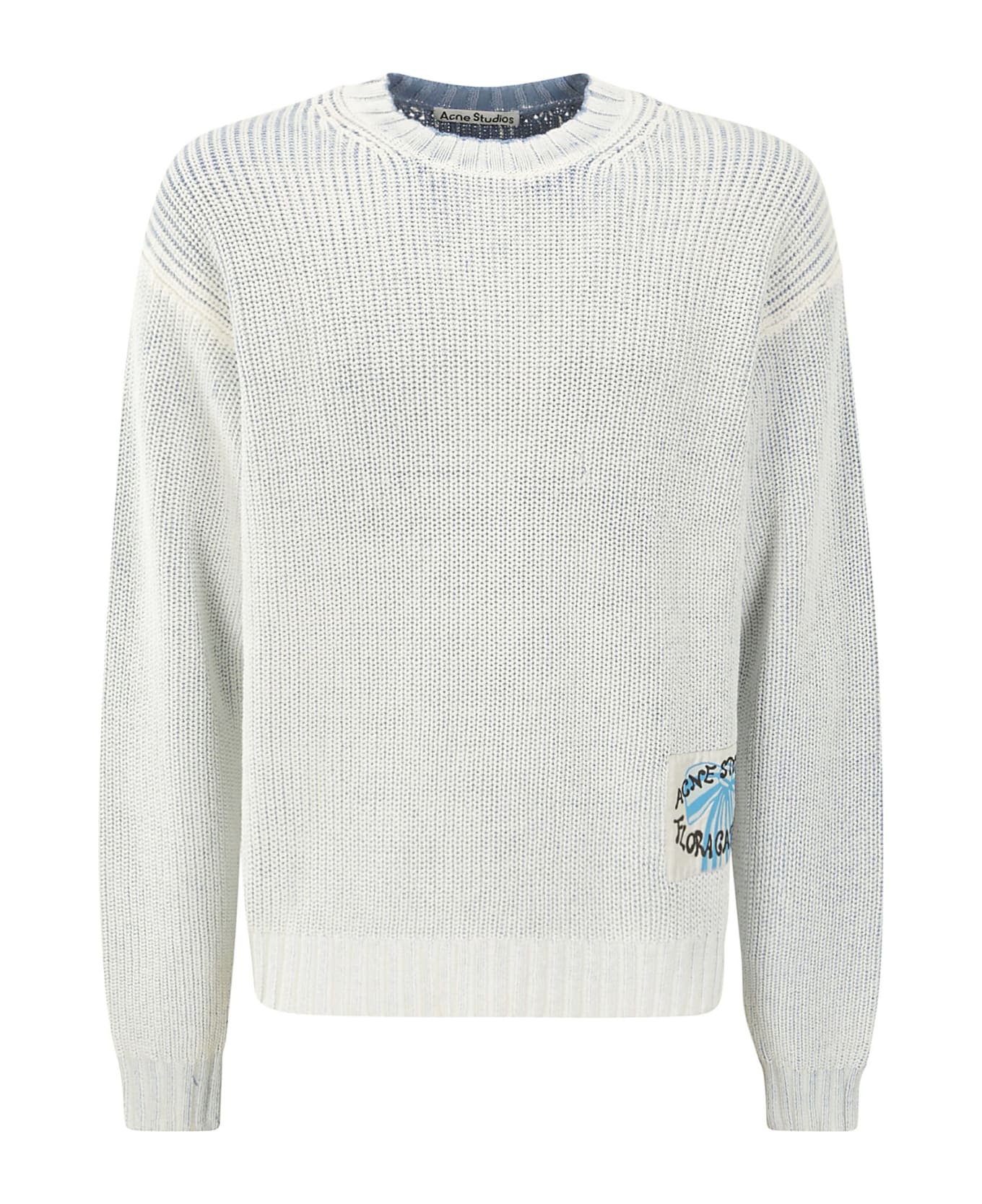 Acne Studios Logo Patch Knitted Jumper - OLD BLUE/WHITE