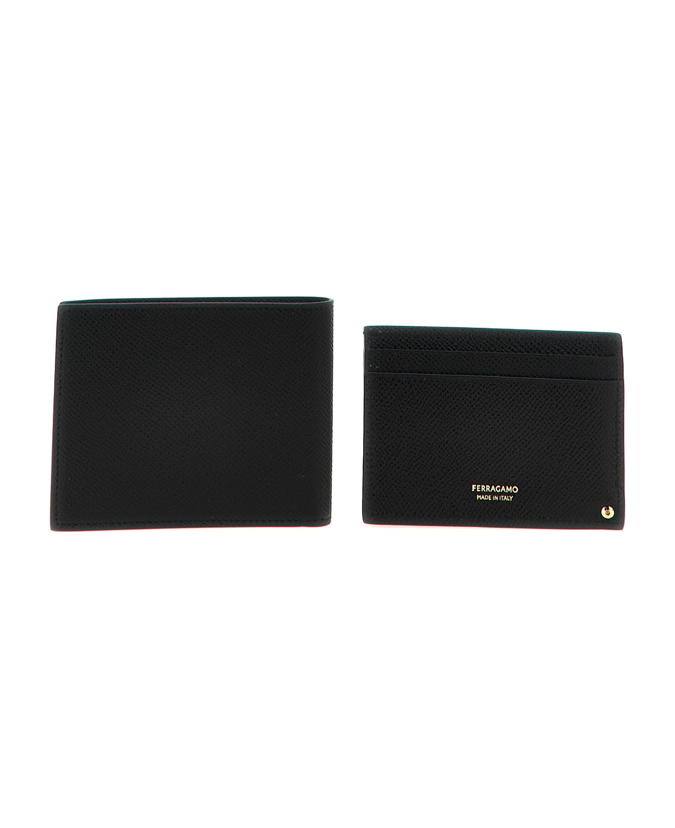 Ferragamo 
gancio
 Wallet + Card Holder Set - Black  