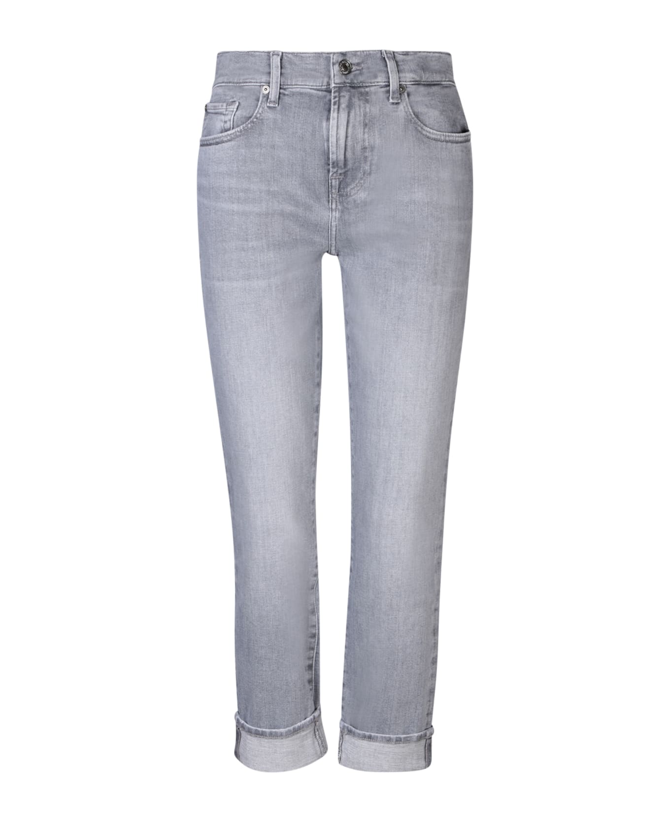 7 For All Mankind Relaxed Skinny Grey Jeans - Grey