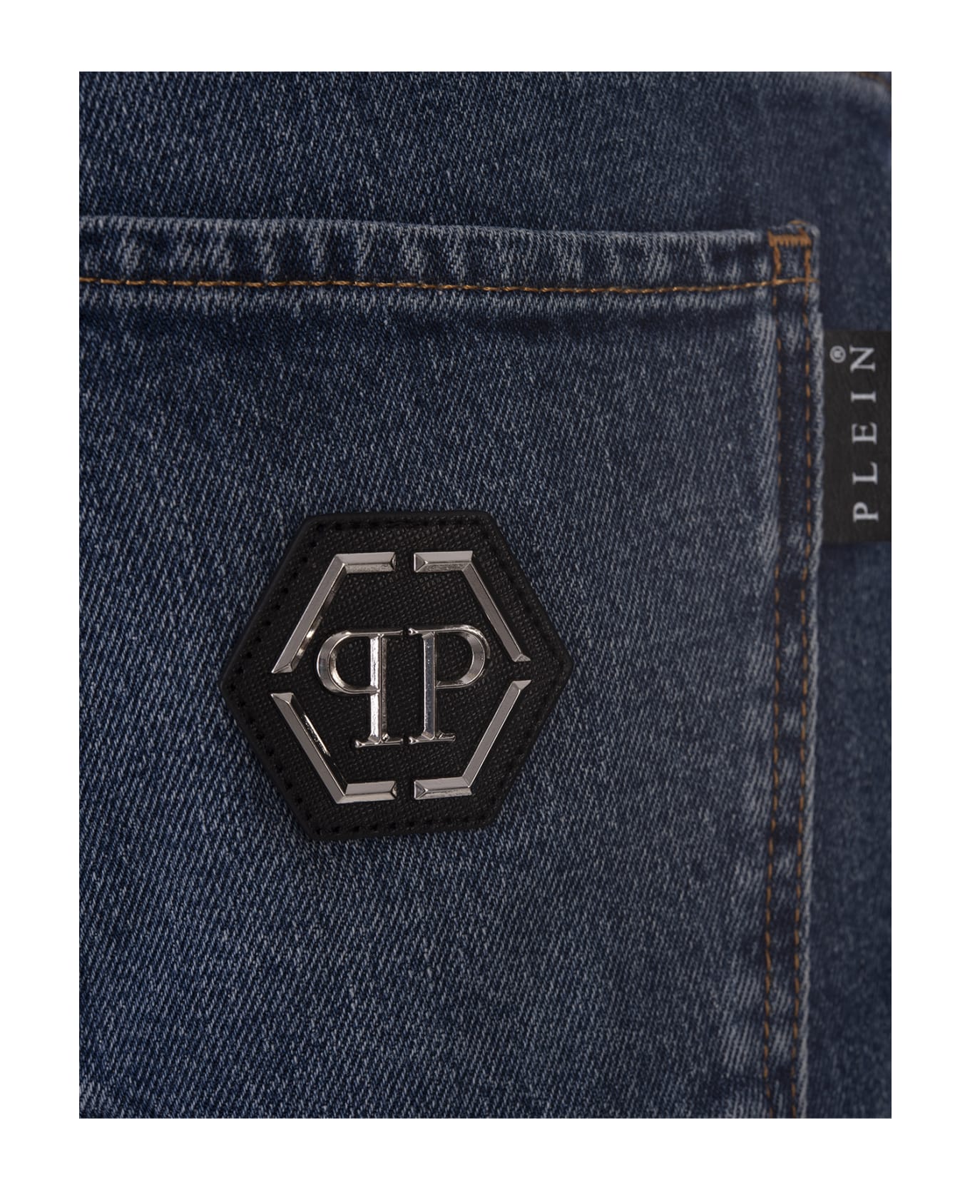 Philipp Plein Denim Trousers Super Straight Cut Premium - Blue デニム