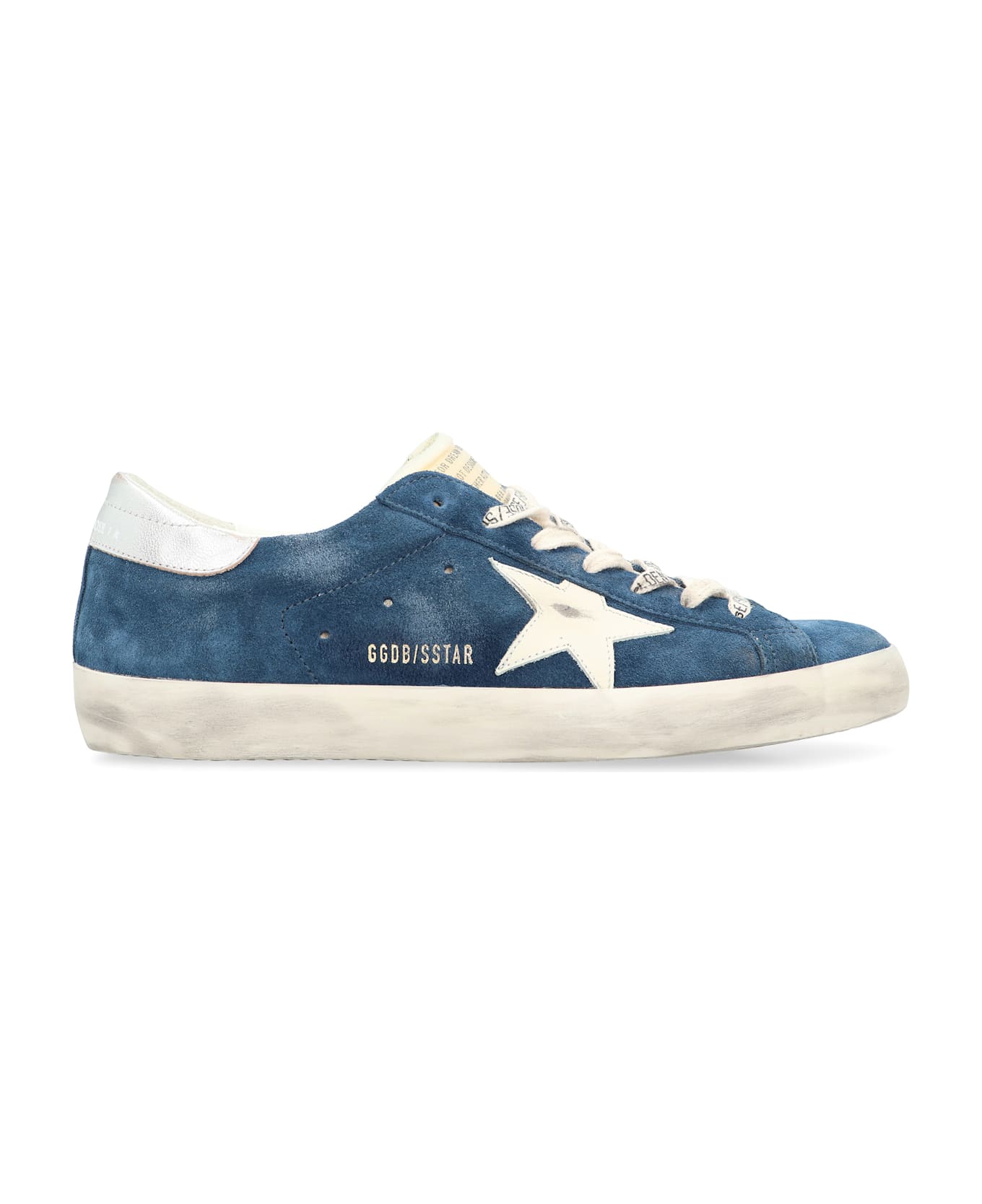 Golden Goose Sneakers Low-top Super-star In Suede - AVIATOR BLUE/CREAM/SILVER