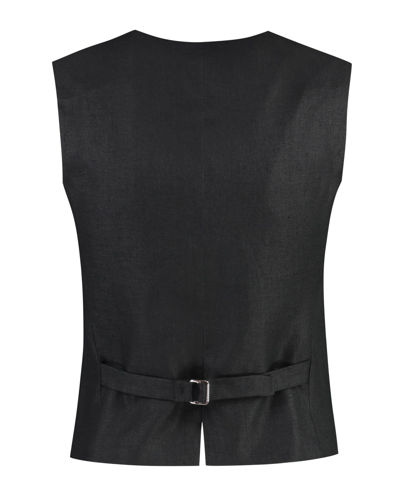 Weekend Max Mara Pacche Single-breasted Vest - black