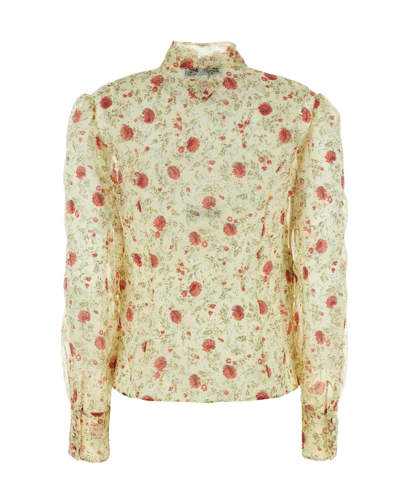 Prada Printed Chiffon Shirt - ROSSO