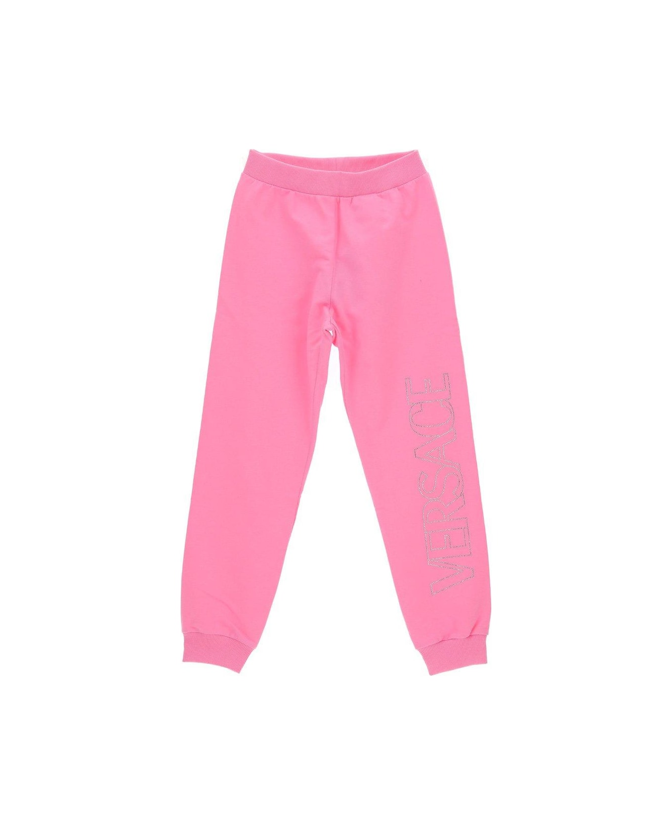 Young Versace Logo Printed Sweatpants - Pink Crystal ボトムス