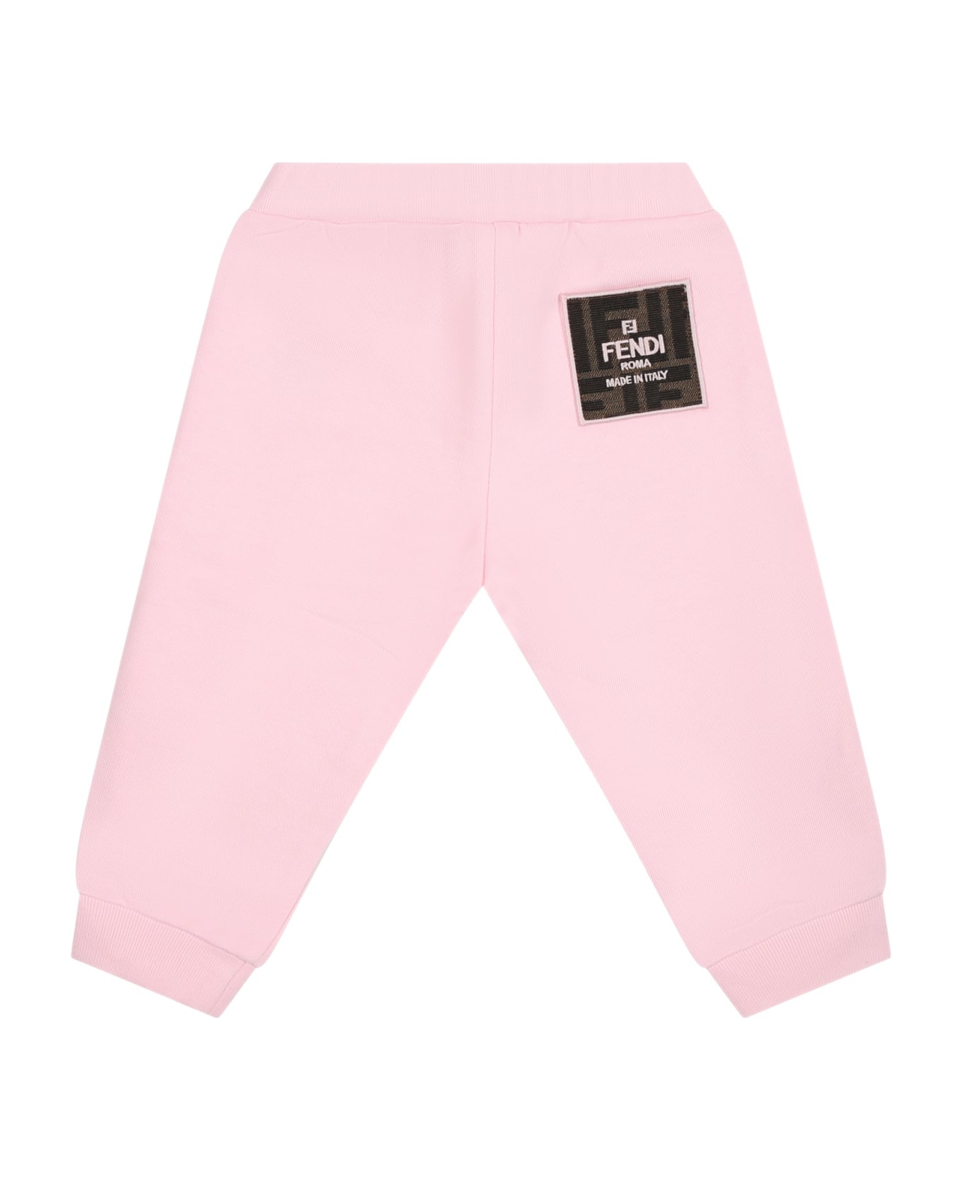 Fendi Pink SHORTS Trousers For Baby Girl With Logo - Pink