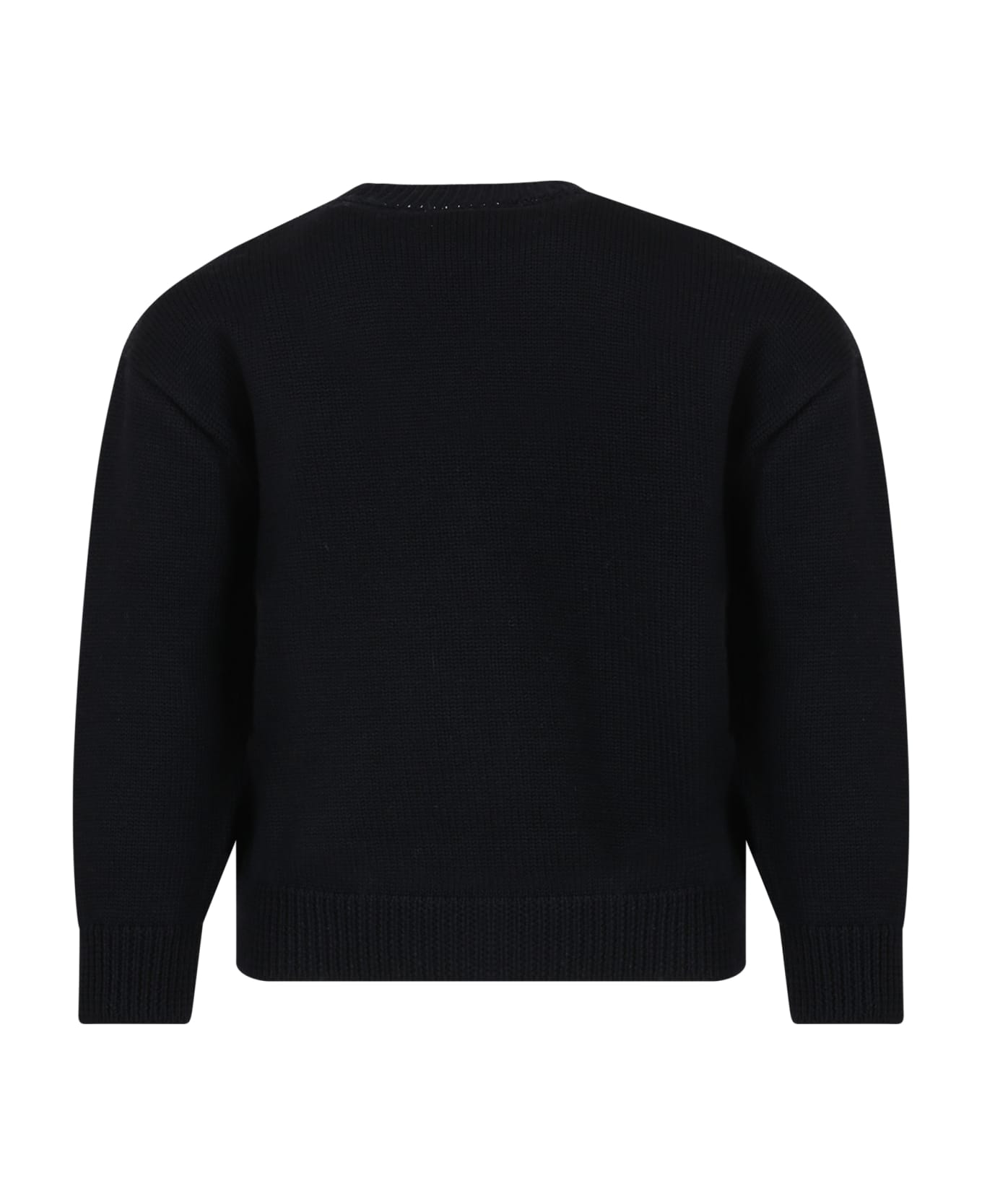 Fendi Black Sweater With Logo For Kids - Black