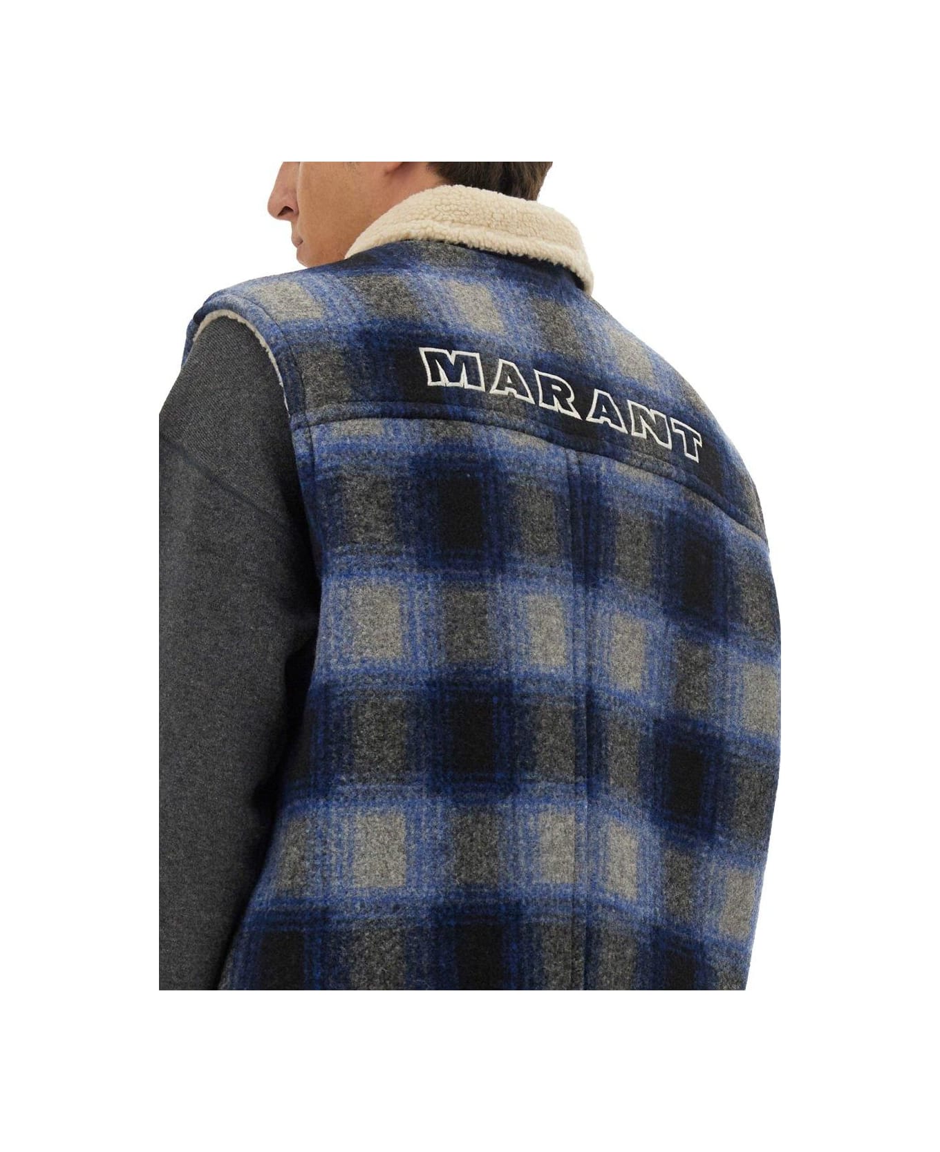 Isabel Marant Plaid Checked Zip-up Gilet - Blue