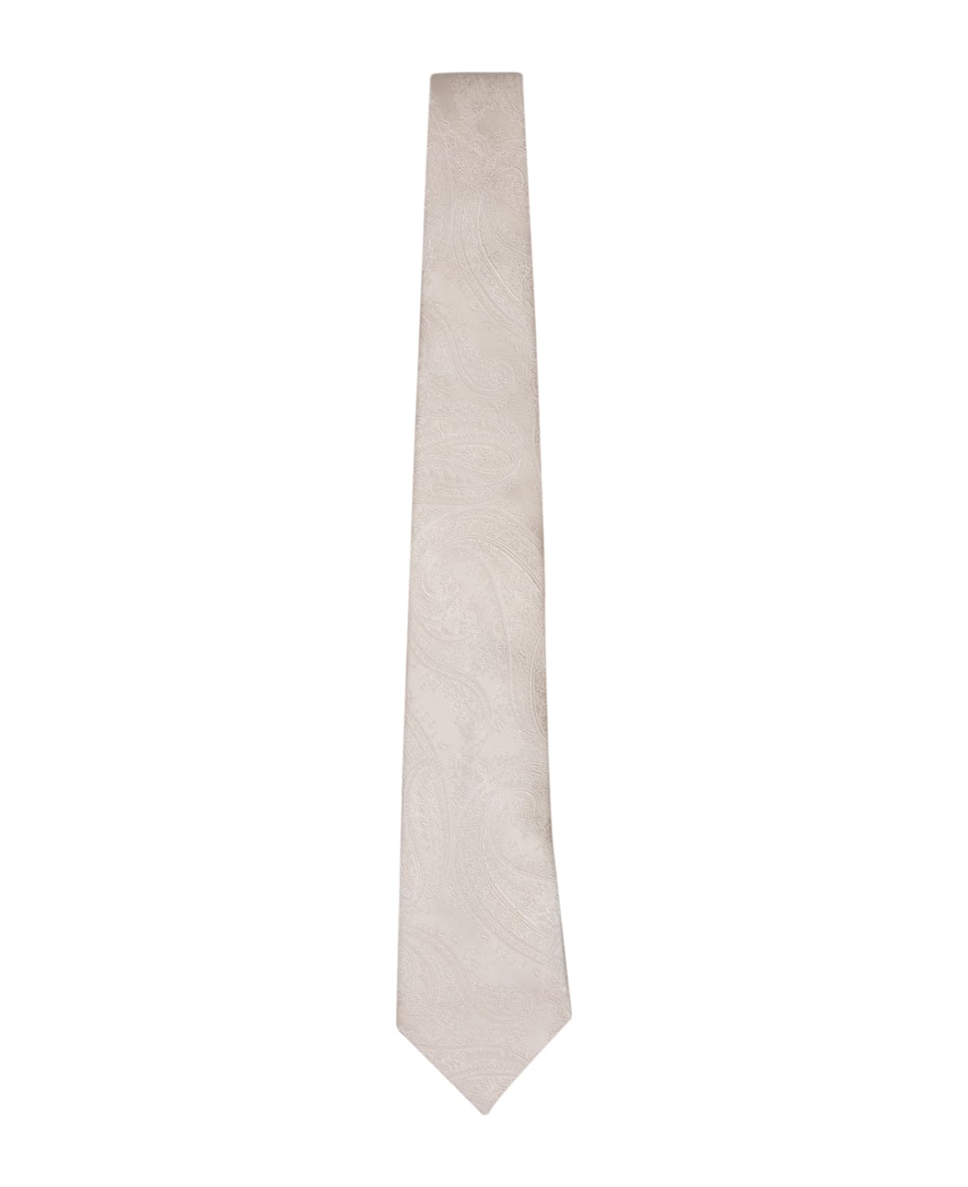 Brunello Cucinelli Paisley Motif White Tie - White